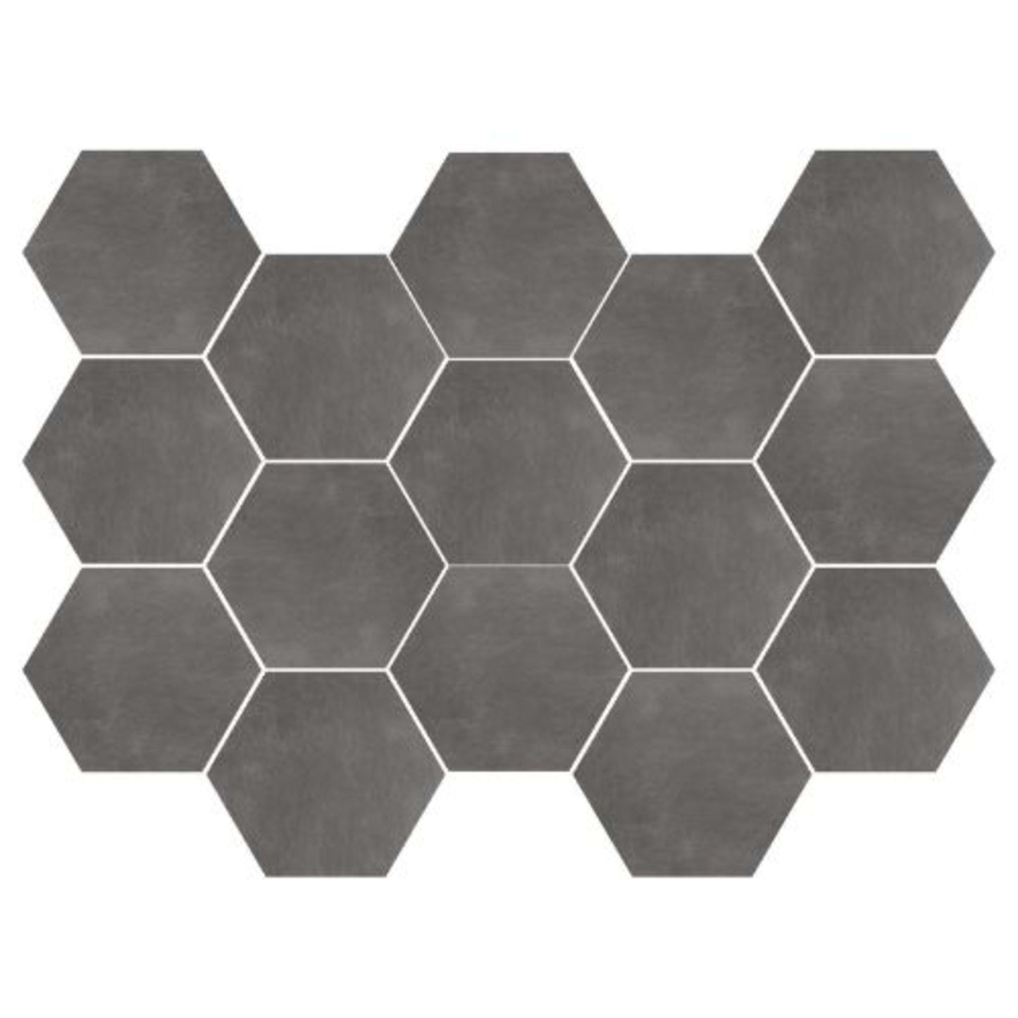 Newton in Graphite Natural - 10x14 Hexagon Tile