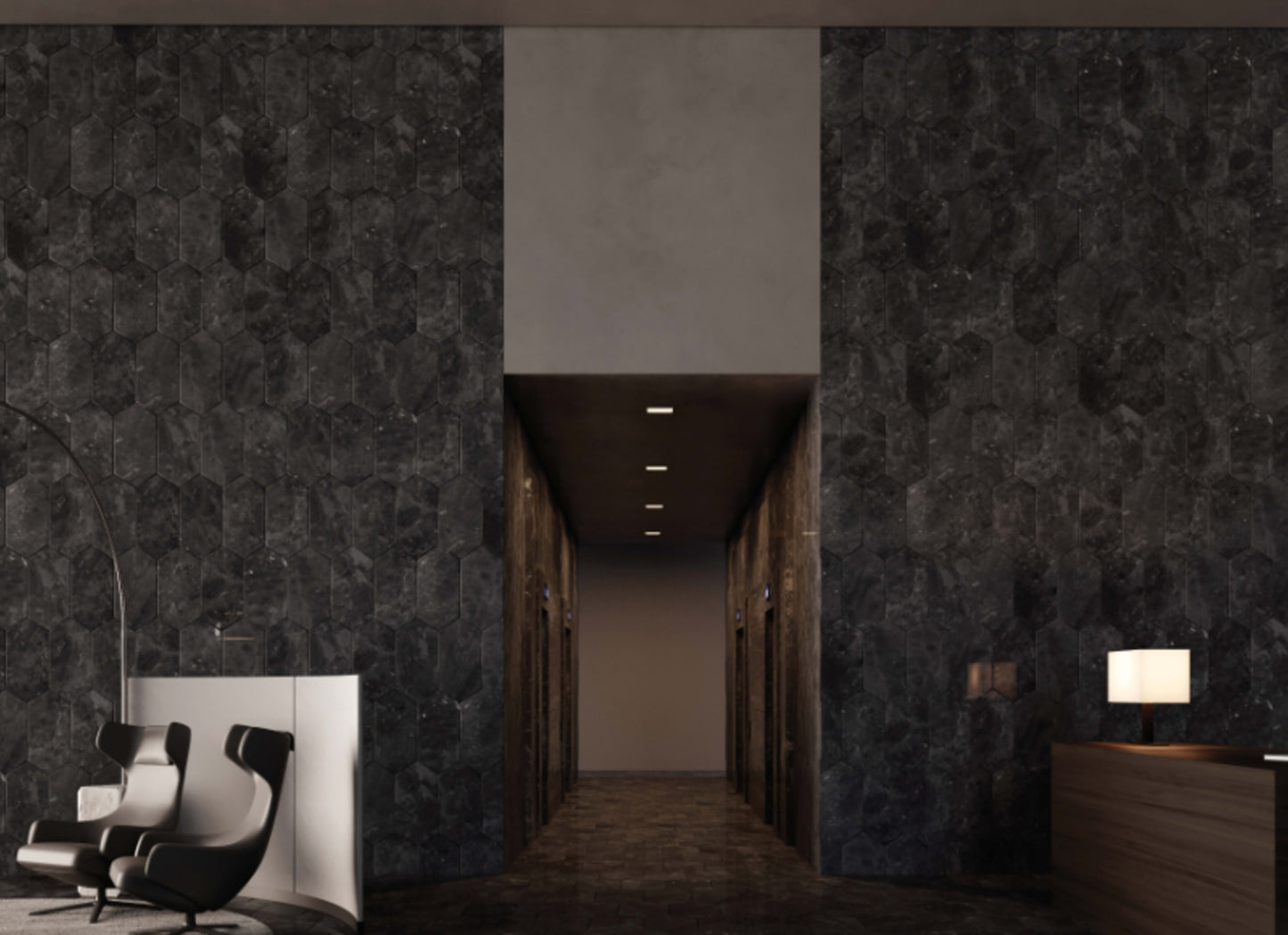 Galaxia Nero in Picket Polished 24in