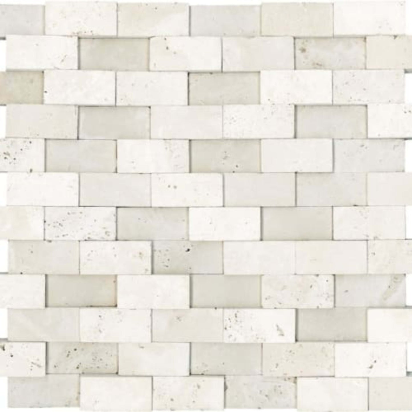 Ivory Travertine in 1x2 In Honed Cubics Mosaics Natural Stone