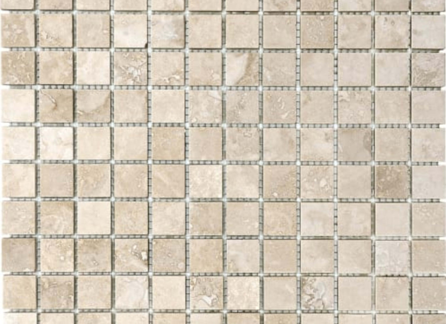 Ivory Travertine in 1x1 In Filled & Honed Mosaics