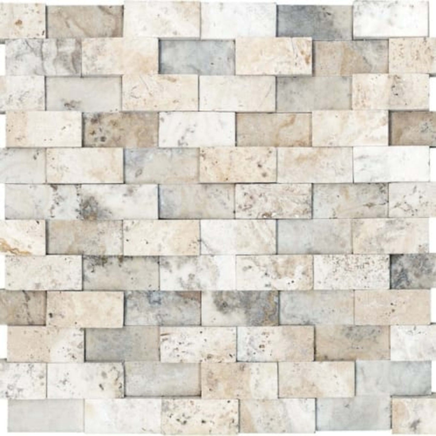 Picasso in 1x2 In Honed Cubics Mosaics Natural Stone