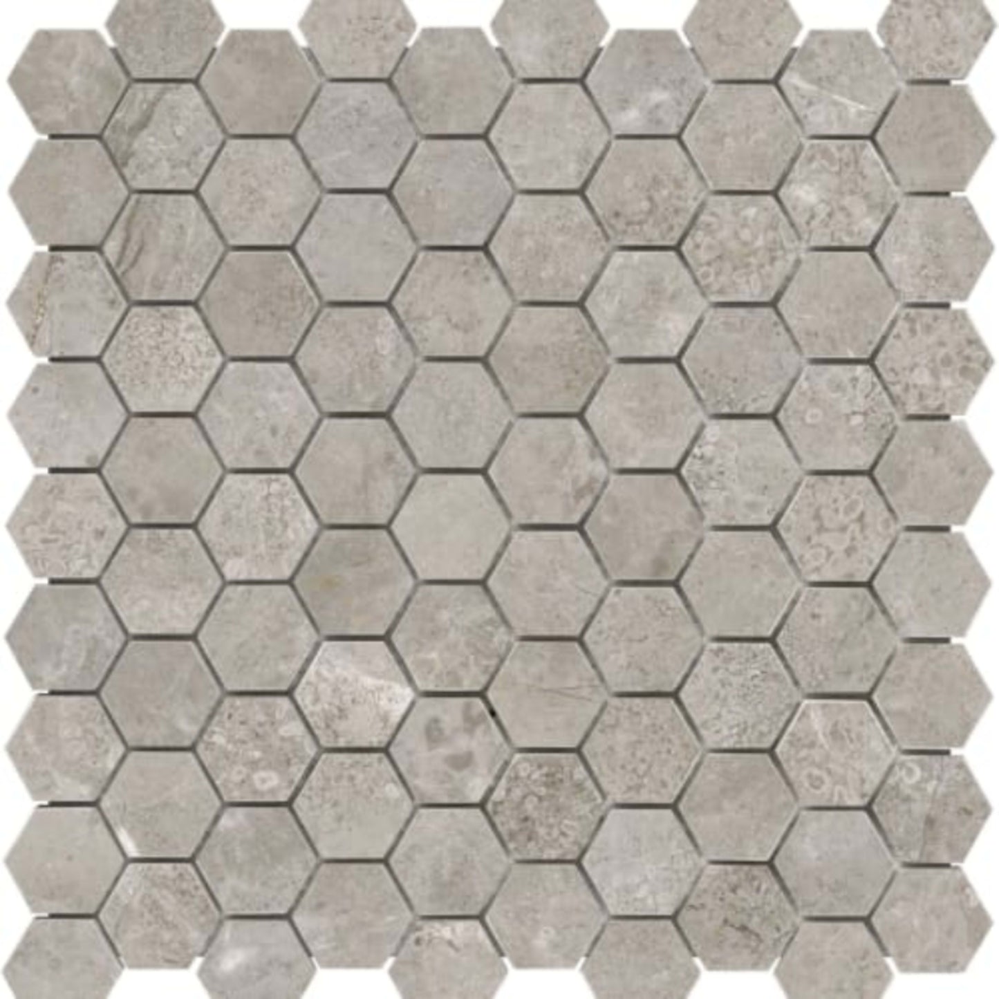 Ritz Gray in 1.25x1.25 In Hexagon Polished Natural Stone