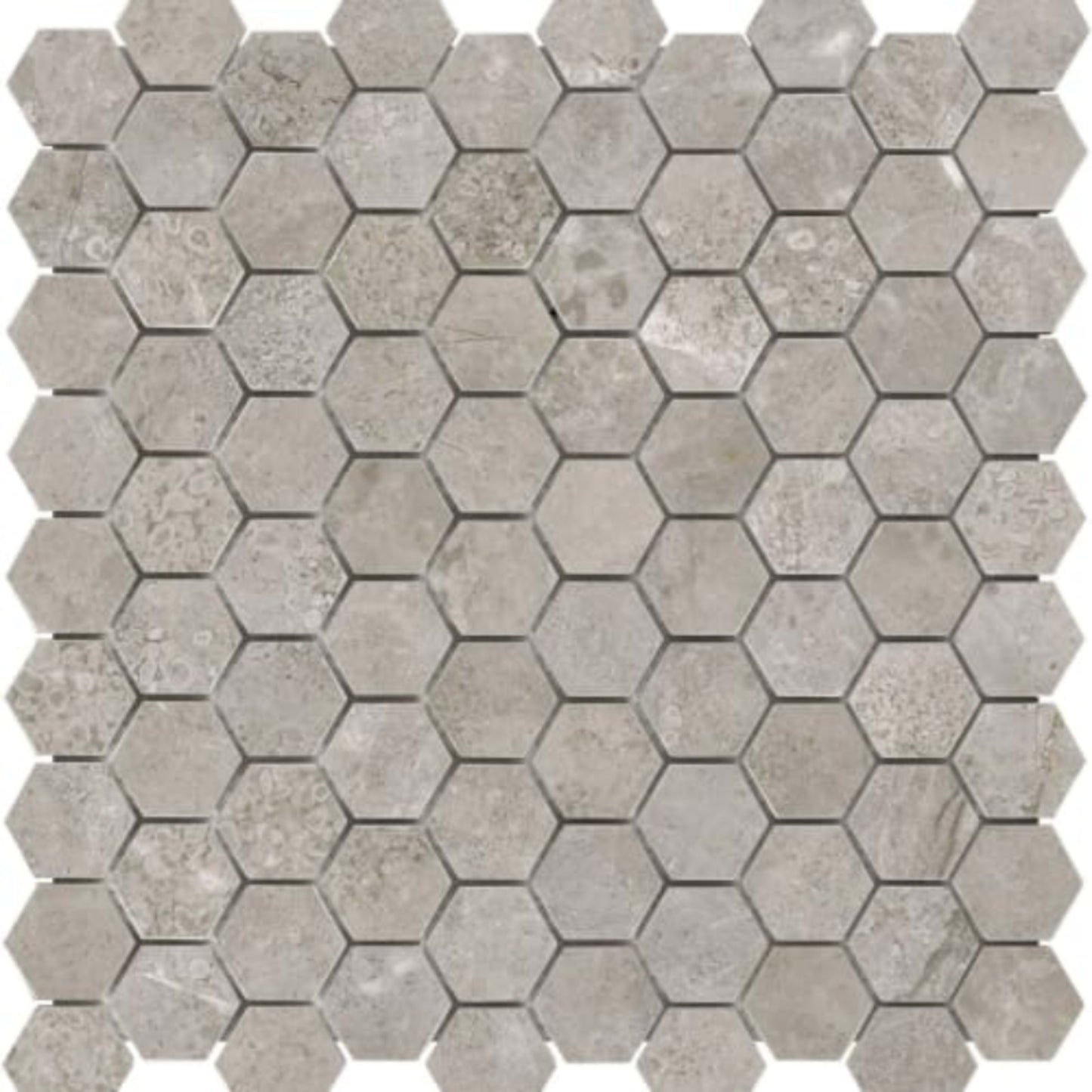 Ritz Gray in 1.25x1.25 In Hexagon Honed Natural Stone