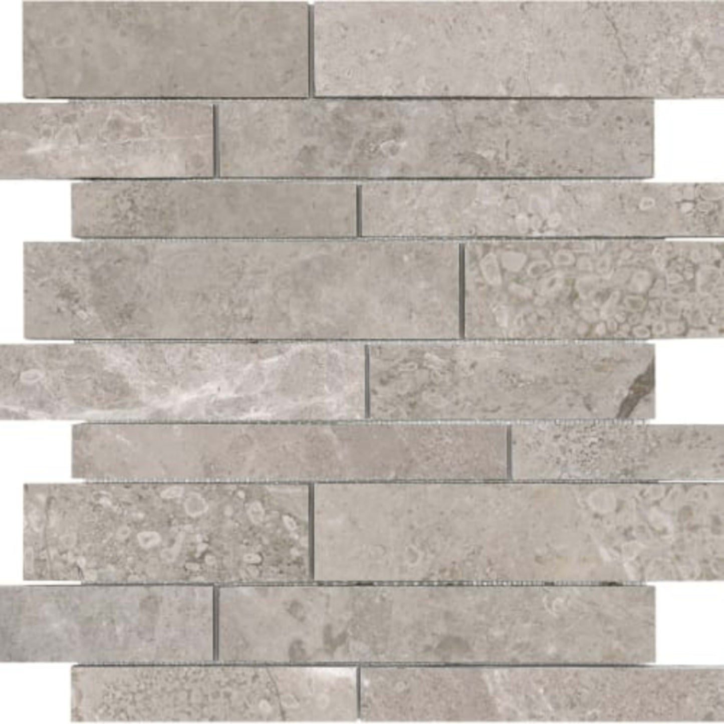Ritz Gray in Random Strip Honed Natural Stone