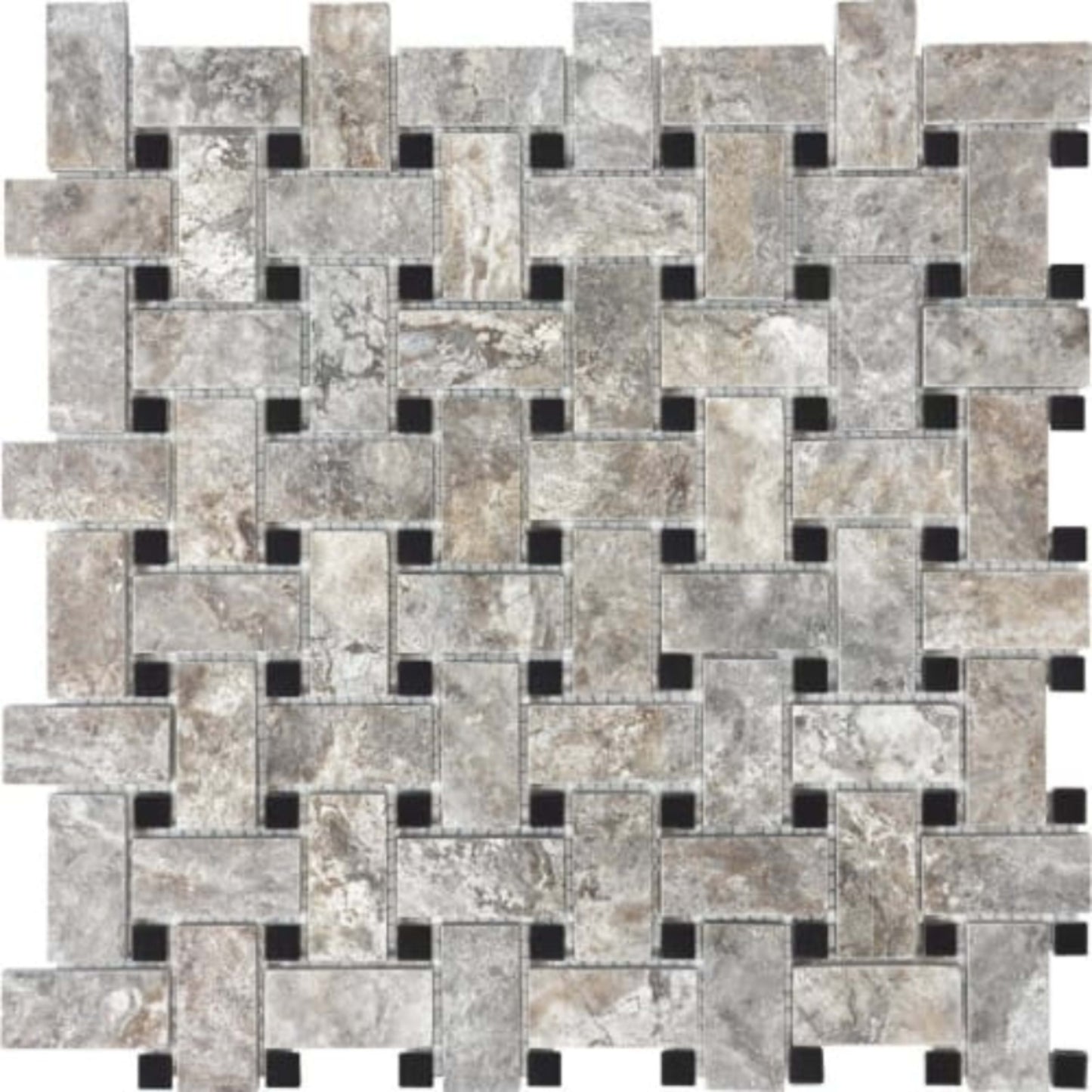 Silver Ash in Basketweave Honed Crosscut Natural Stone