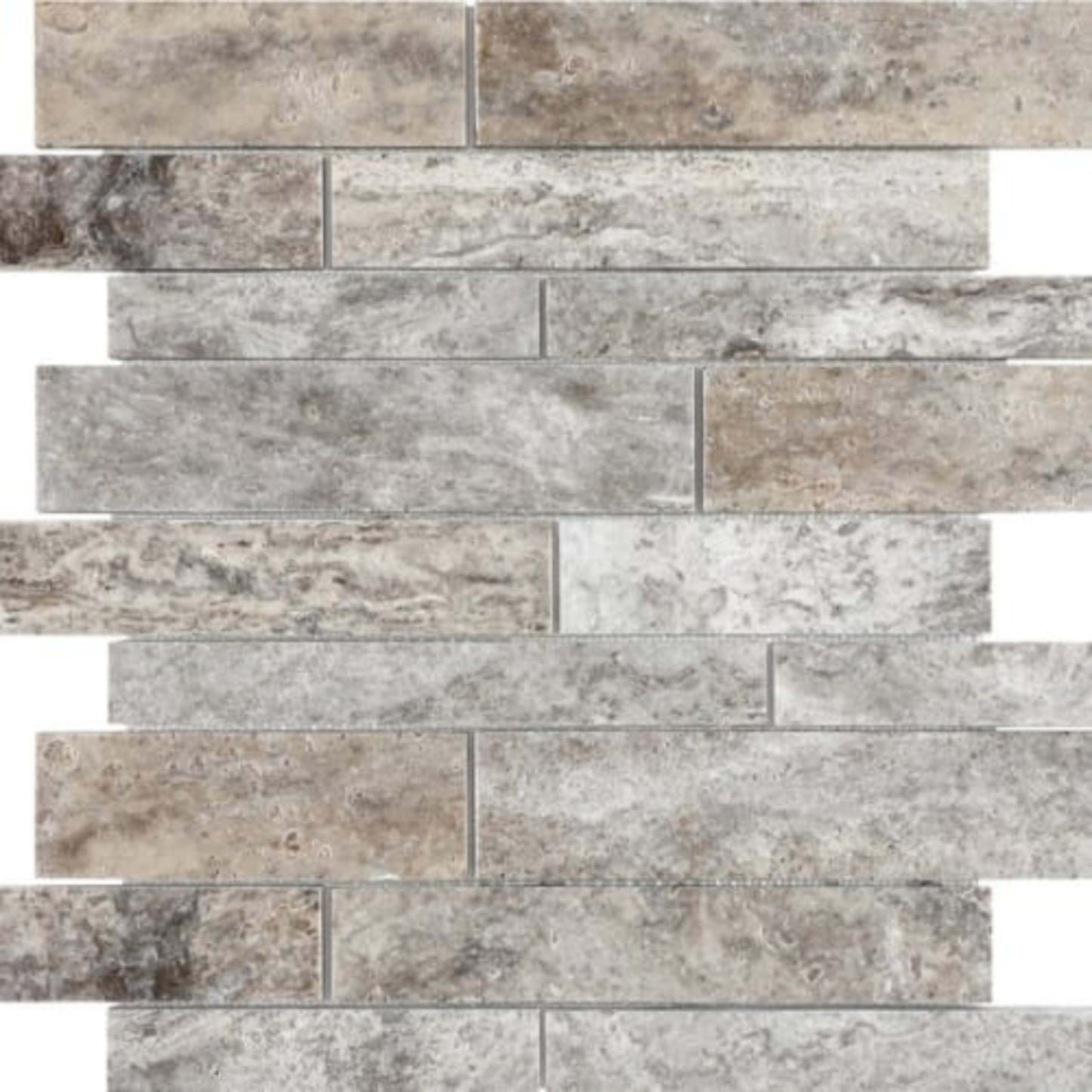Silver Ash in Random Strip Honed Crosscut Natural Stone