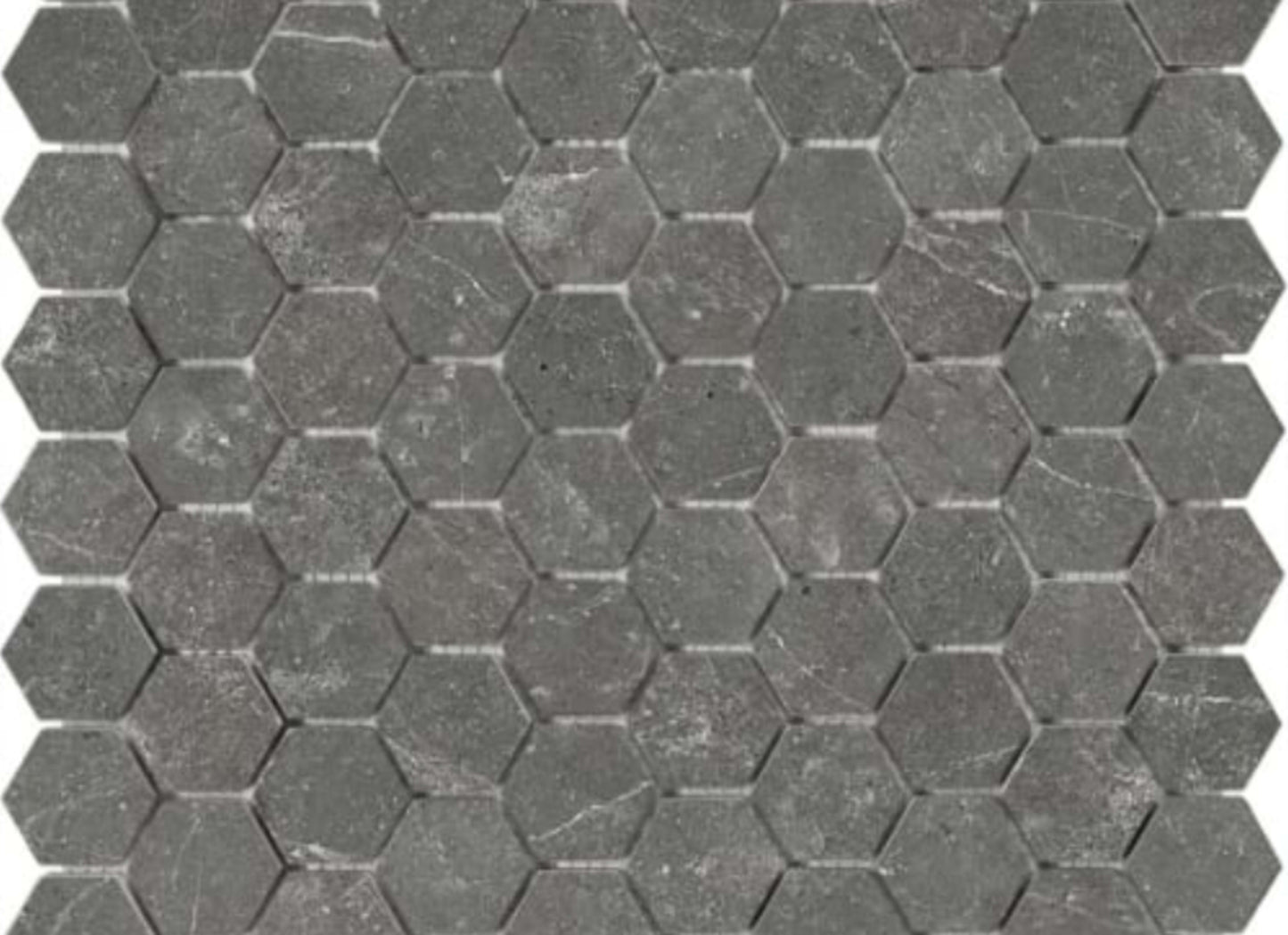 Stark Carbon in 1.25x1.25 Hexagon Polished Mosaics