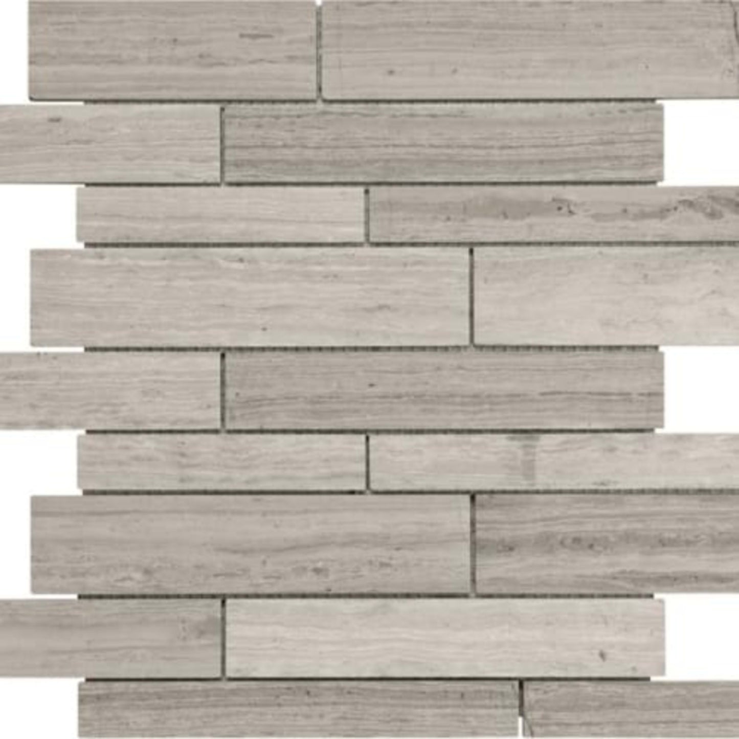 Strada Mist in Random Strip Polished Mosaics Natural Stone