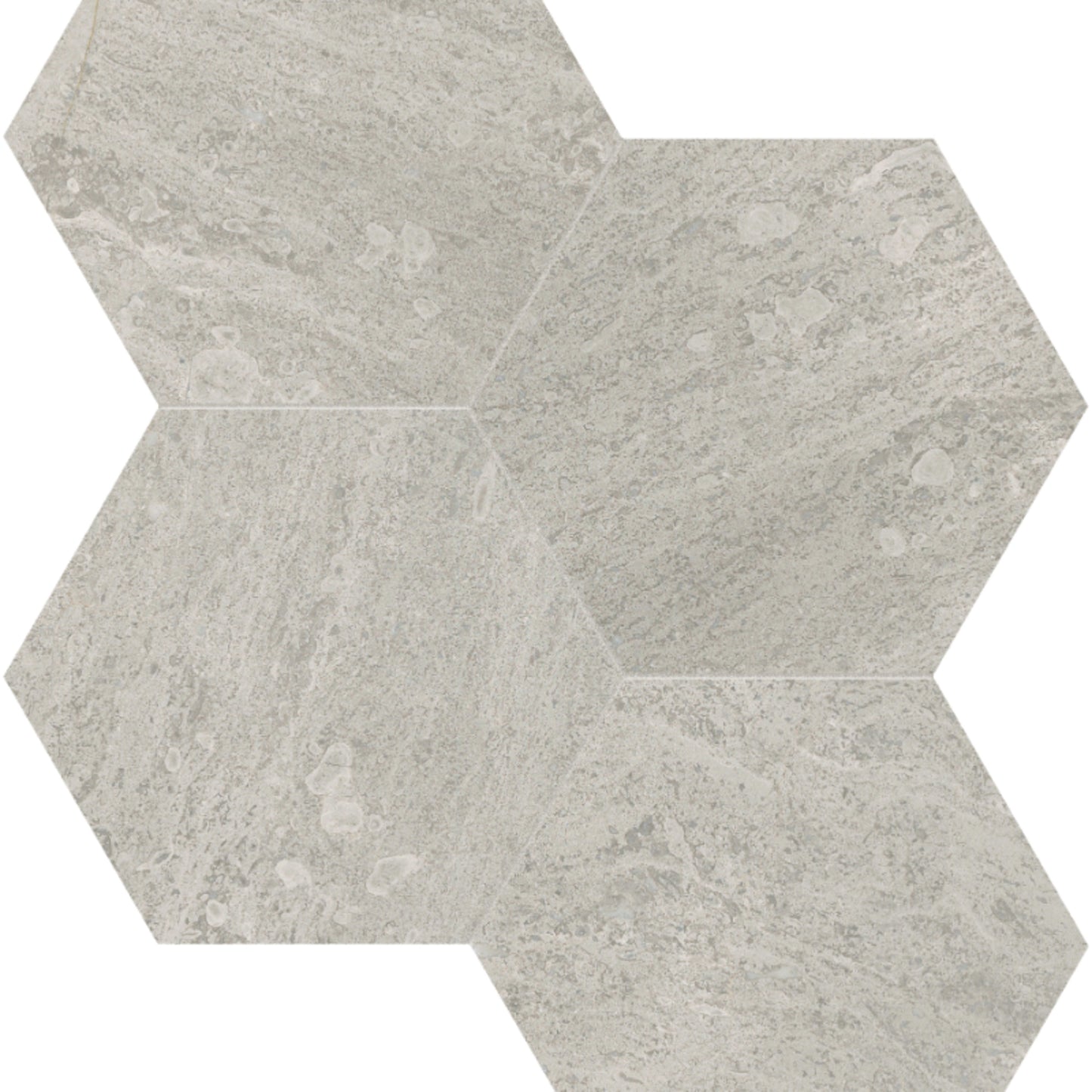 Anciano Grigio in Hexagon Mosaic 6in Honed Natural Stone