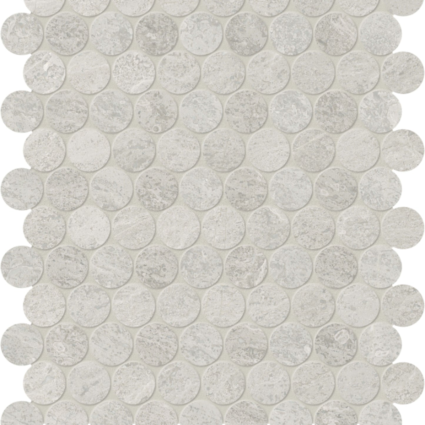Anciano Grigio in Penny Round Mosaic Honed Natural Stone