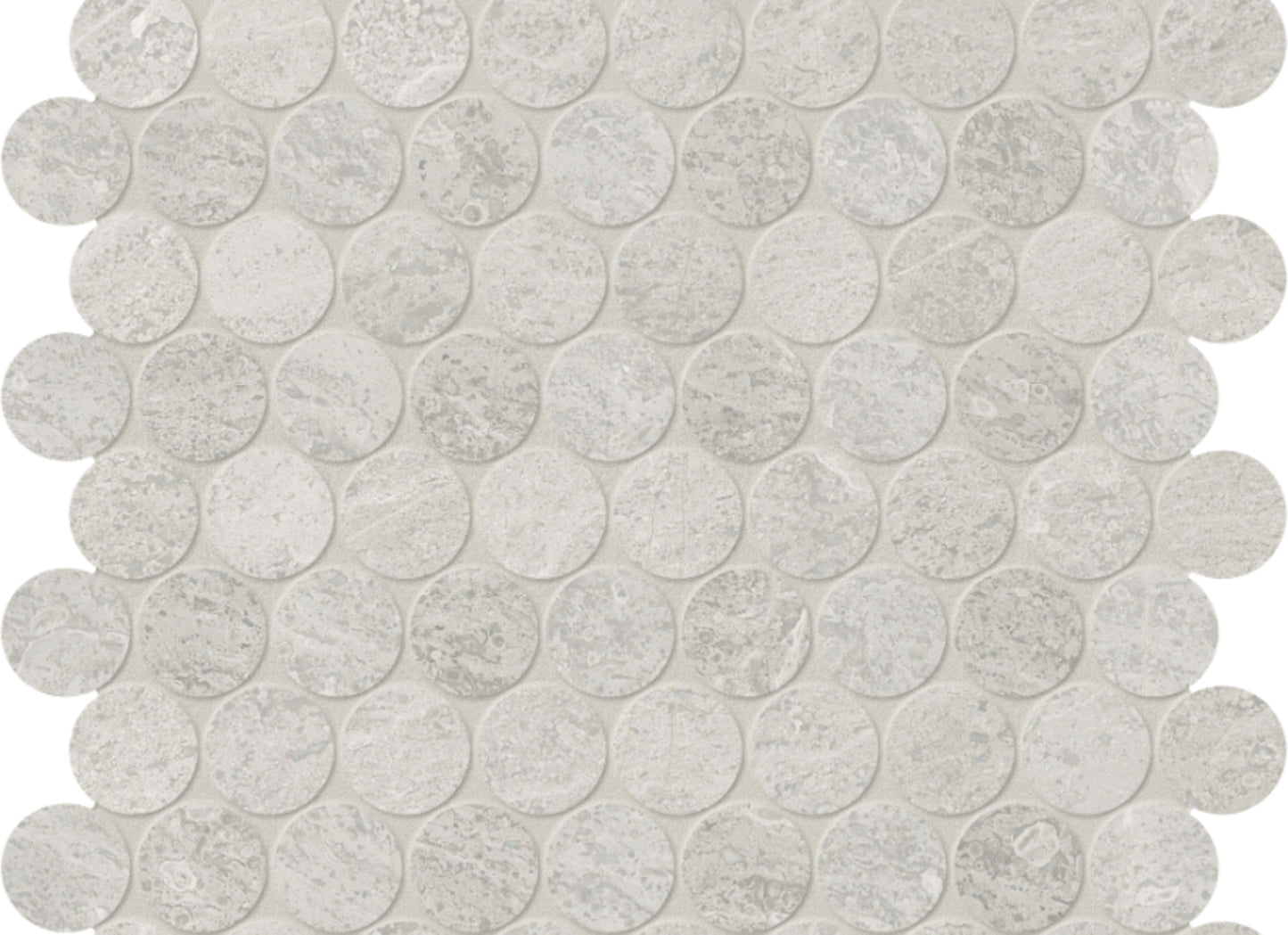 Anciano Grigio in Penny Round Mosaic Honed