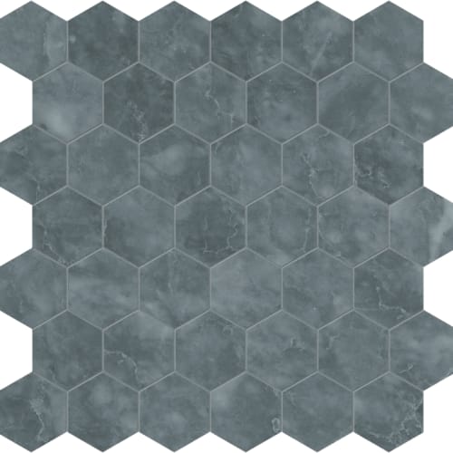 Aqua Intenso in Hexagon Mosaic Brushed