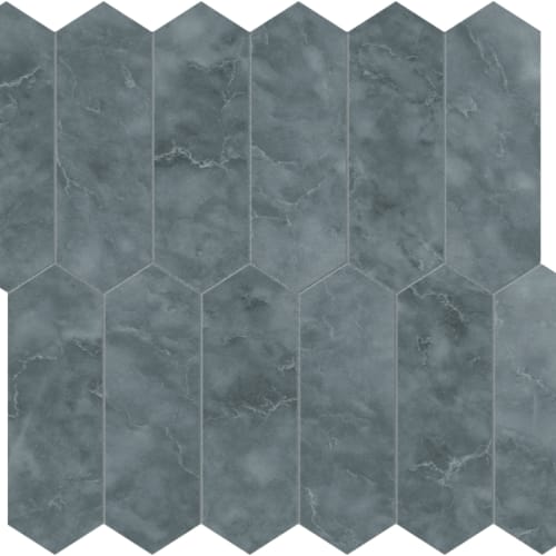 Aqua Intenso in Picket Mosaic Brushed