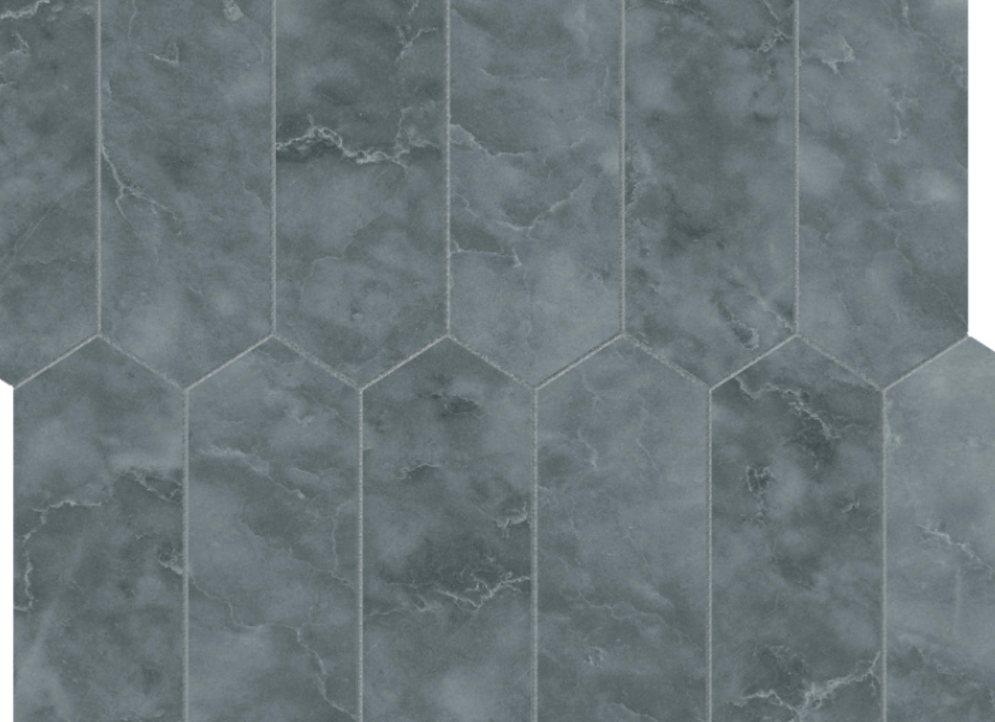Aqua Intenso in Picket Mosaic Brushed