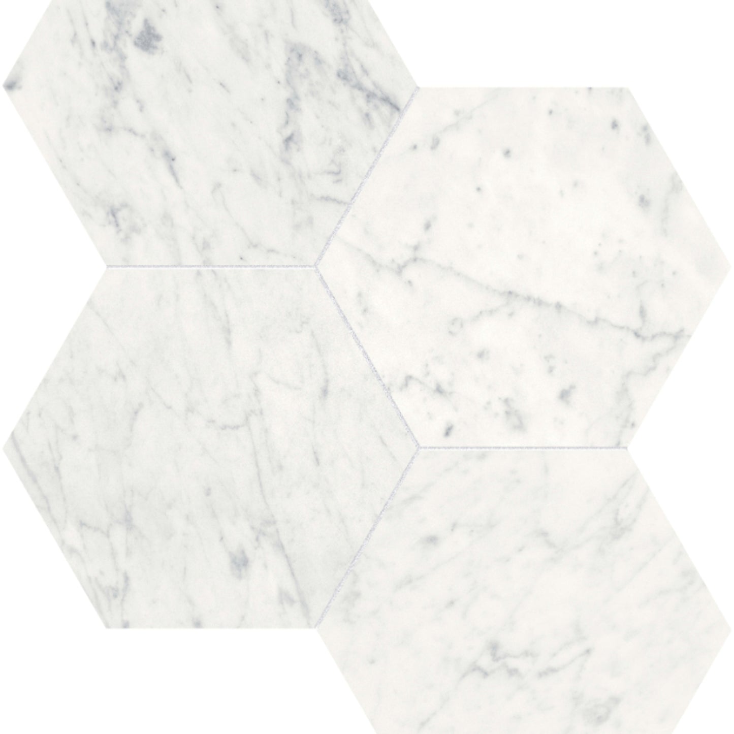 Eterna Bianco in Hexagon Mosaic 6in Honed Natural Stone