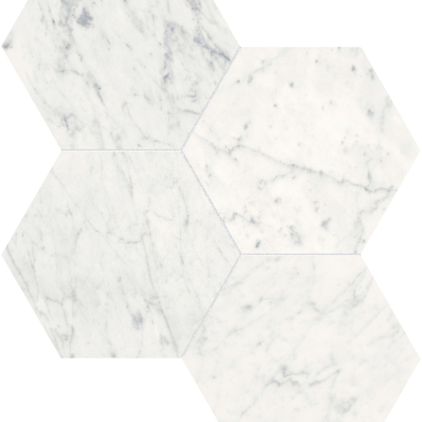 Eterna Bianco in Hexagon Mosaic 6in Polished Natural Stone