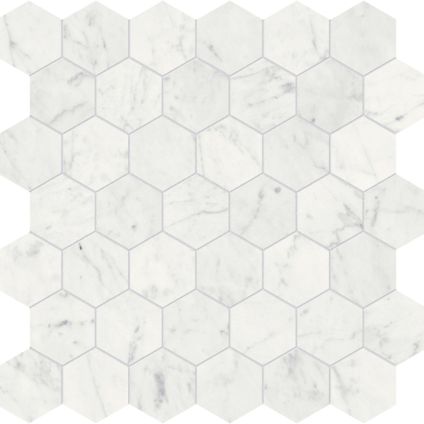 Eterna Bianco in Hexagon Mosaic 2in Honed Natural Stone