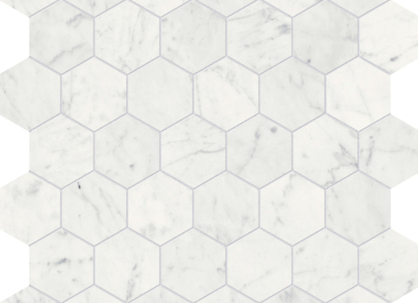 Eterna Bianco in Hexagon Mosaic 2in Honed