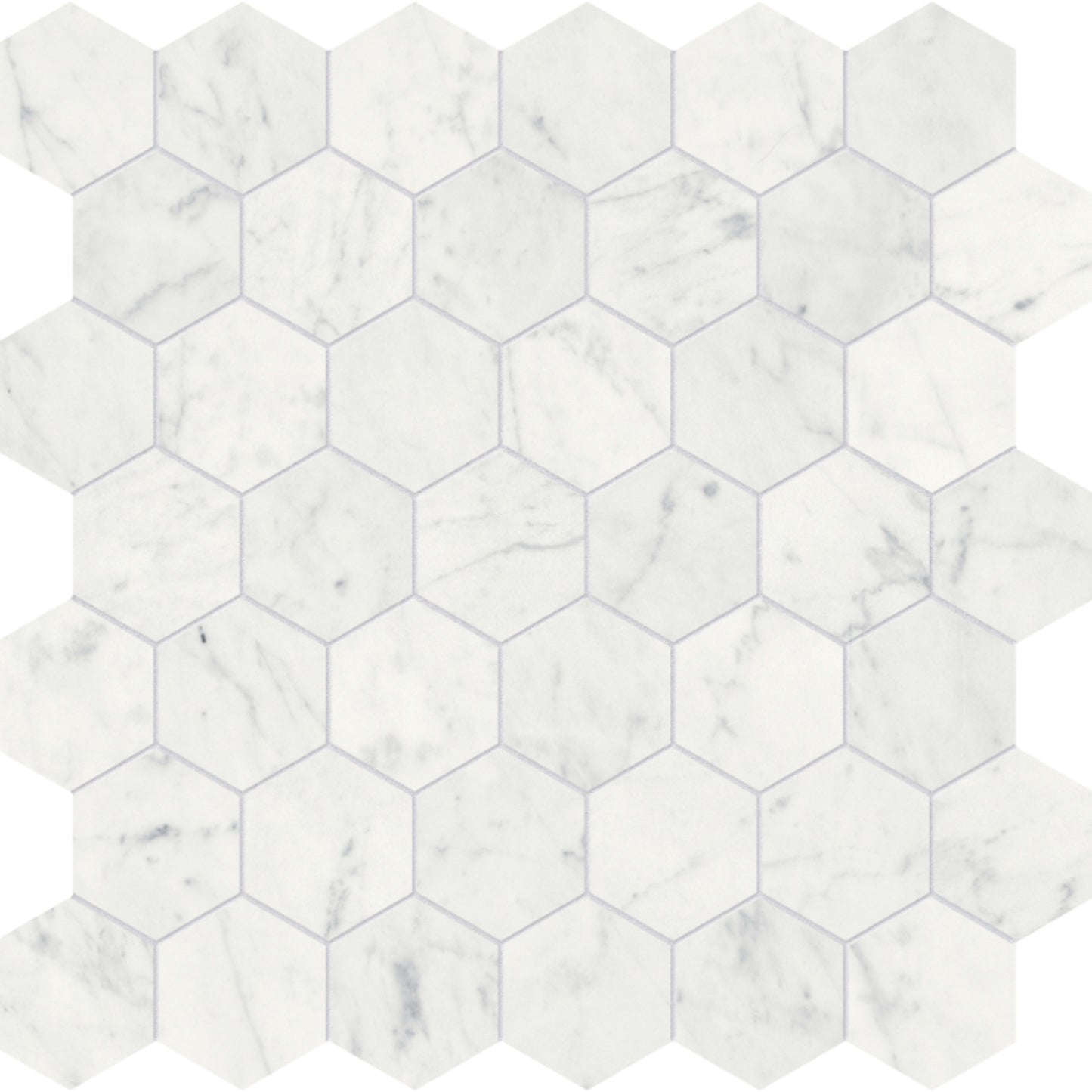 Eterna Bianco in Hexagon Mosaic 2in Polished Natural Stone