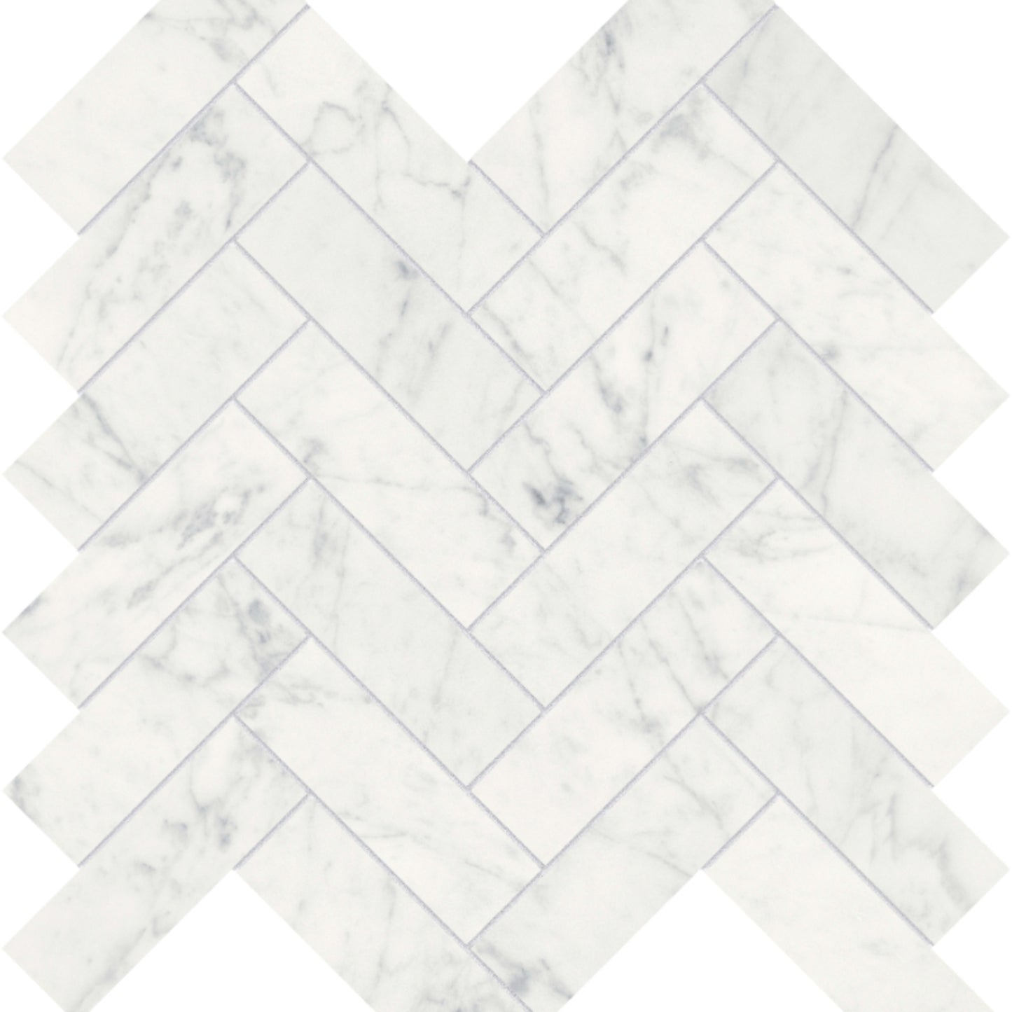 Eterna Bianco in Herringbone Mosaic Polished Natural Stone