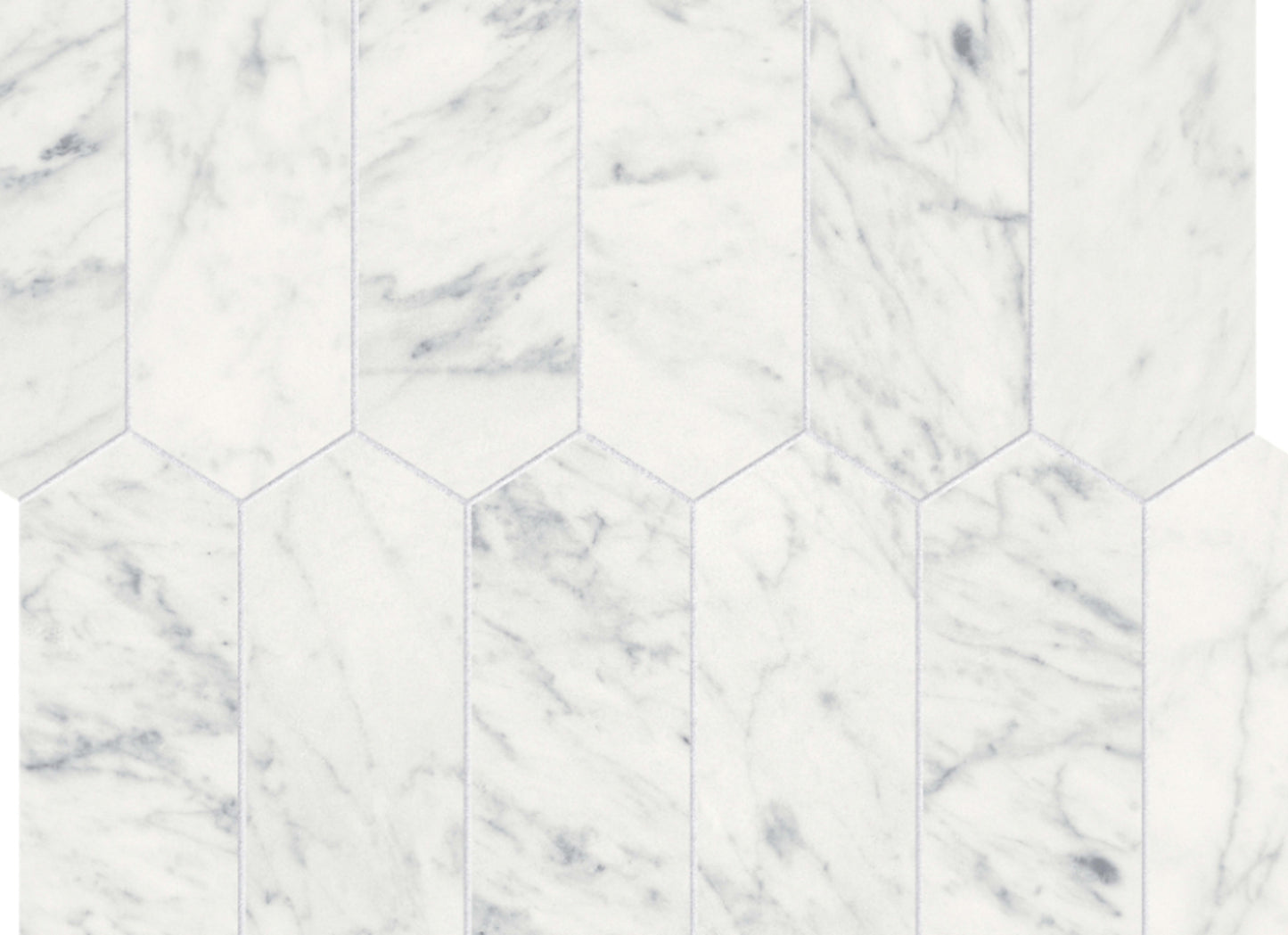 Eterna Bianco in Picket Mosaic 2x6 Honed