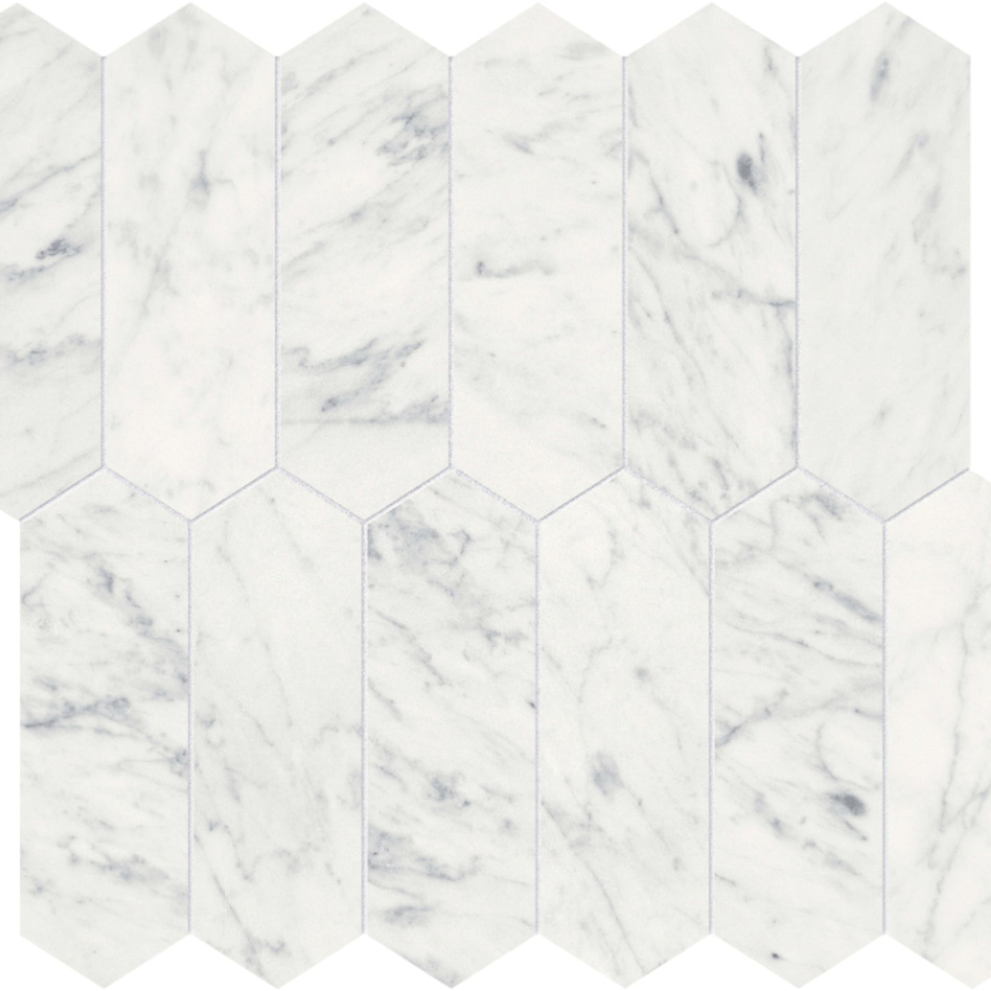 Eterna Bianco in Picket Mosaic 2x6 Polished Natural Stone
