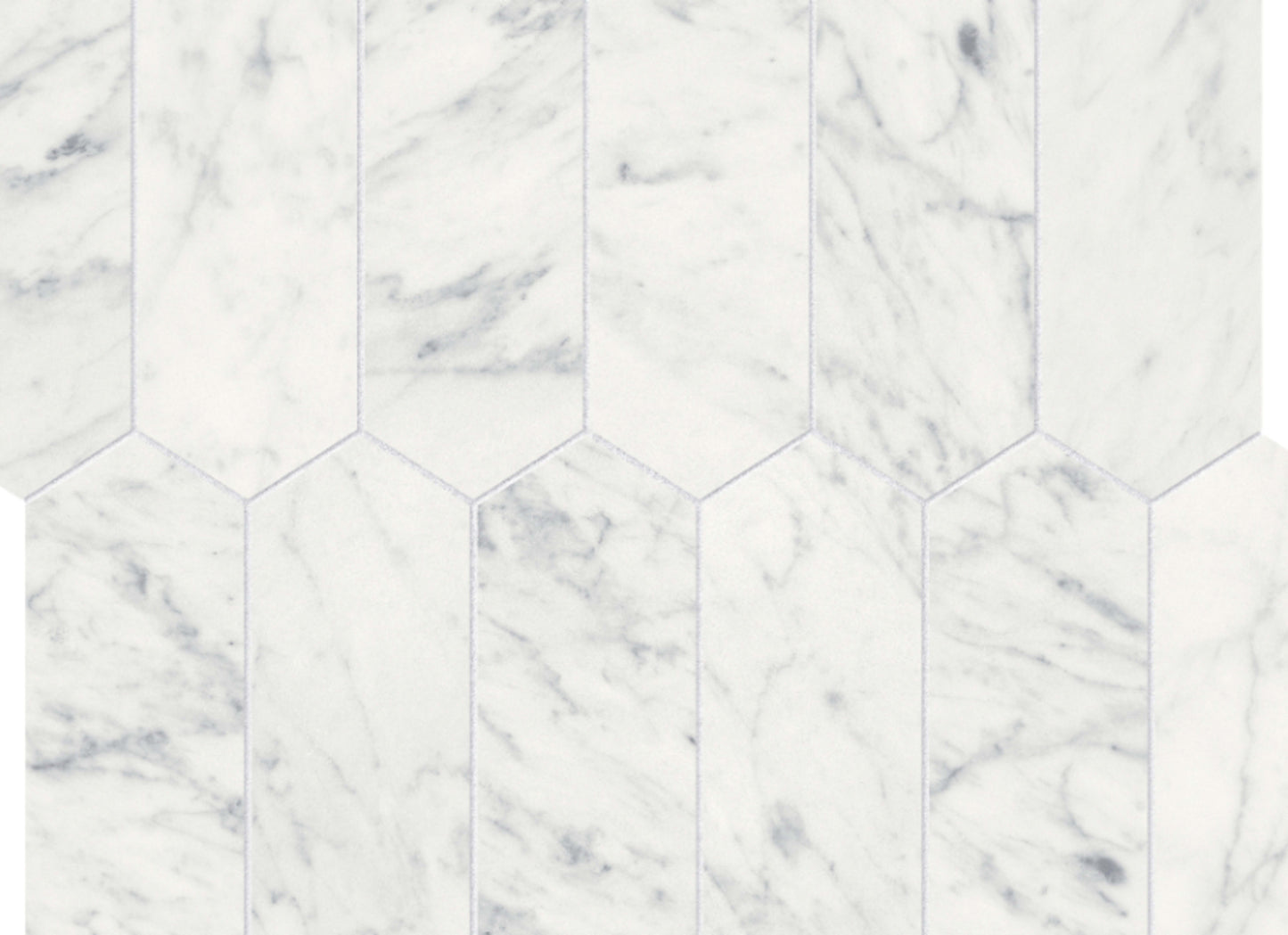 Eterna Bianco in Picket Mosaic 2x6 Polished