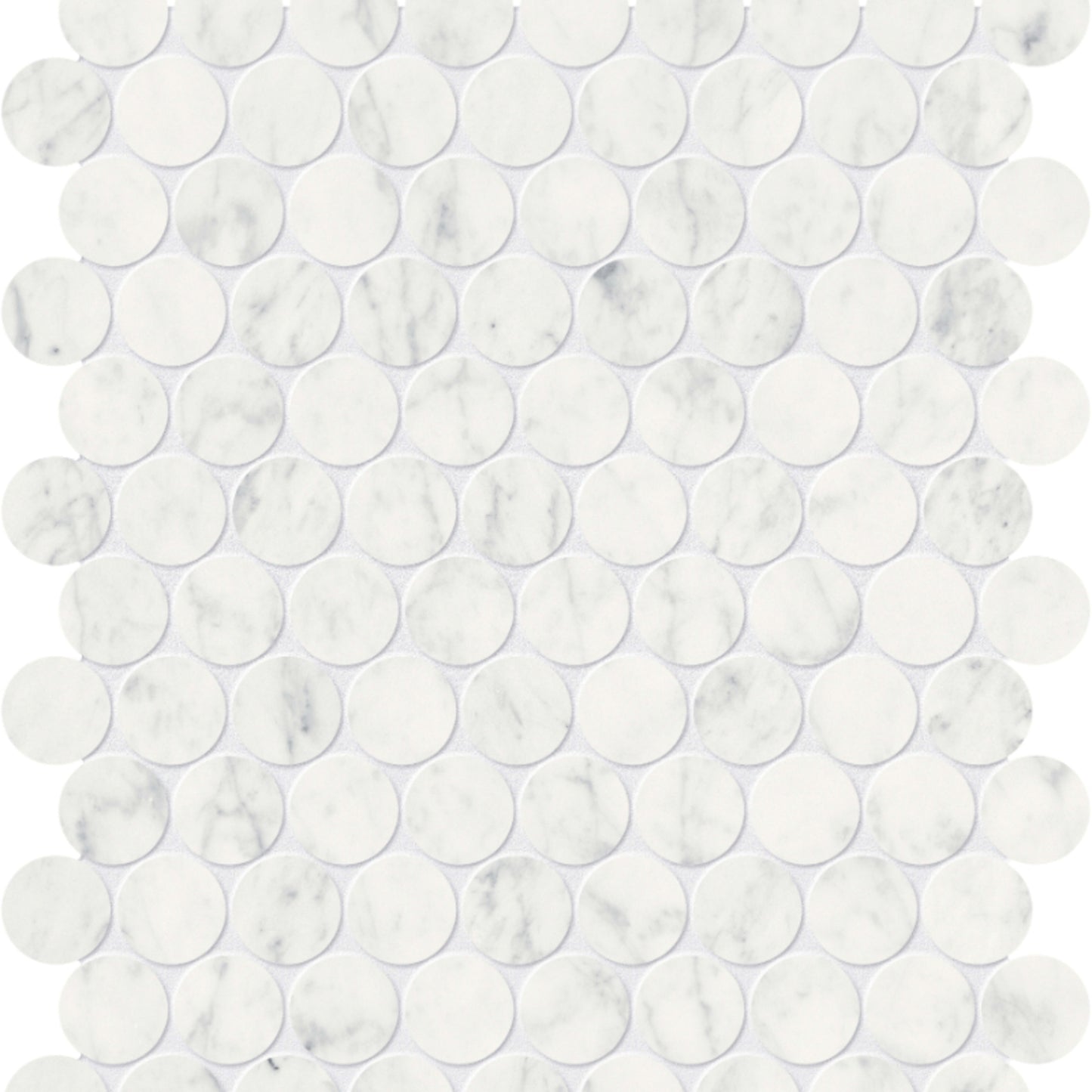 Eterna Bianco in Penny Round Mosaic Honed Natural Stone