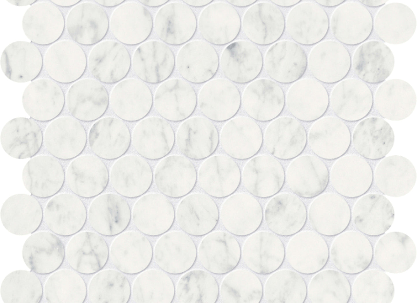 Eterna Bianco in Penny Round Mosaic Honed