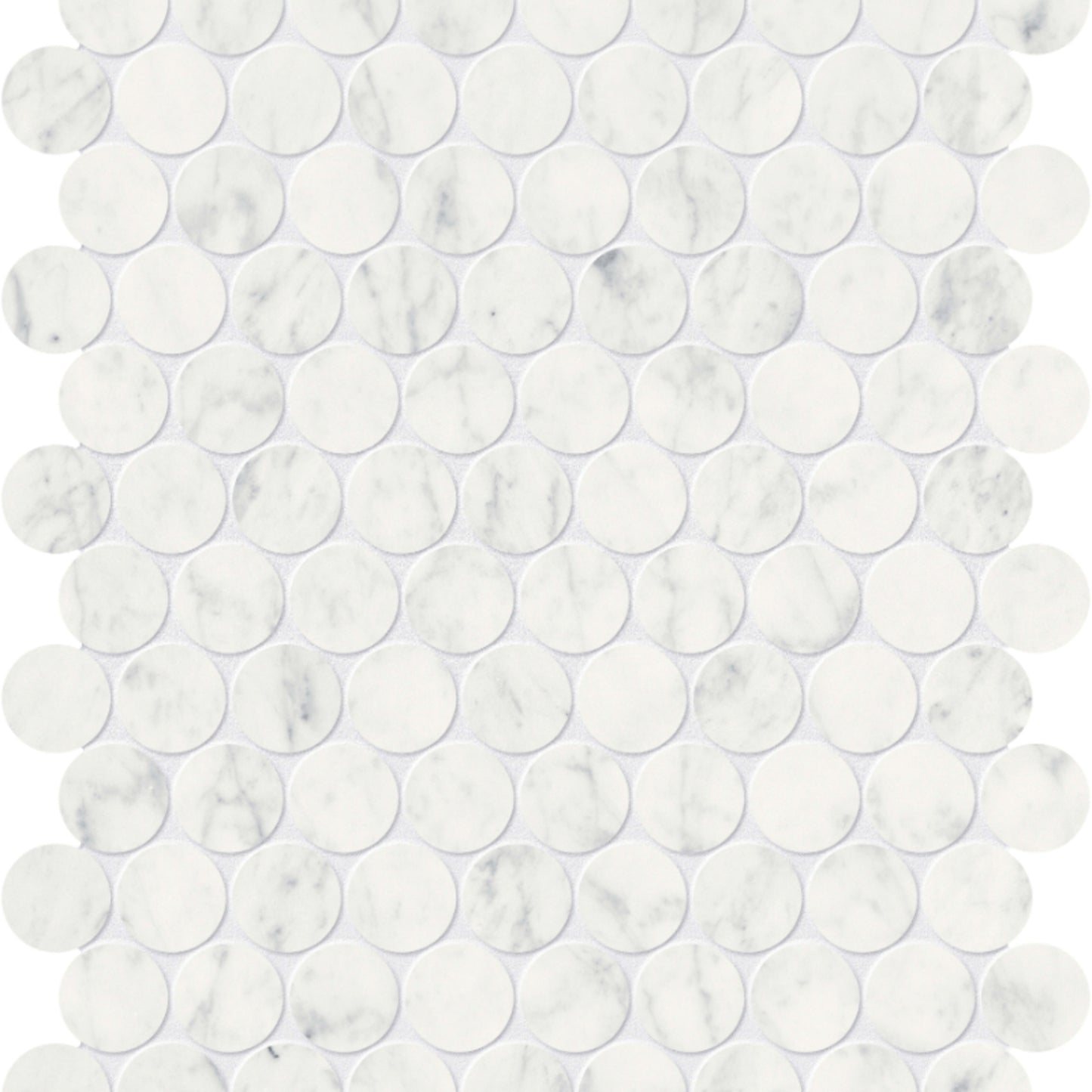 Eterna Bianco in Penny Round Mosaic Polished Natural Stone