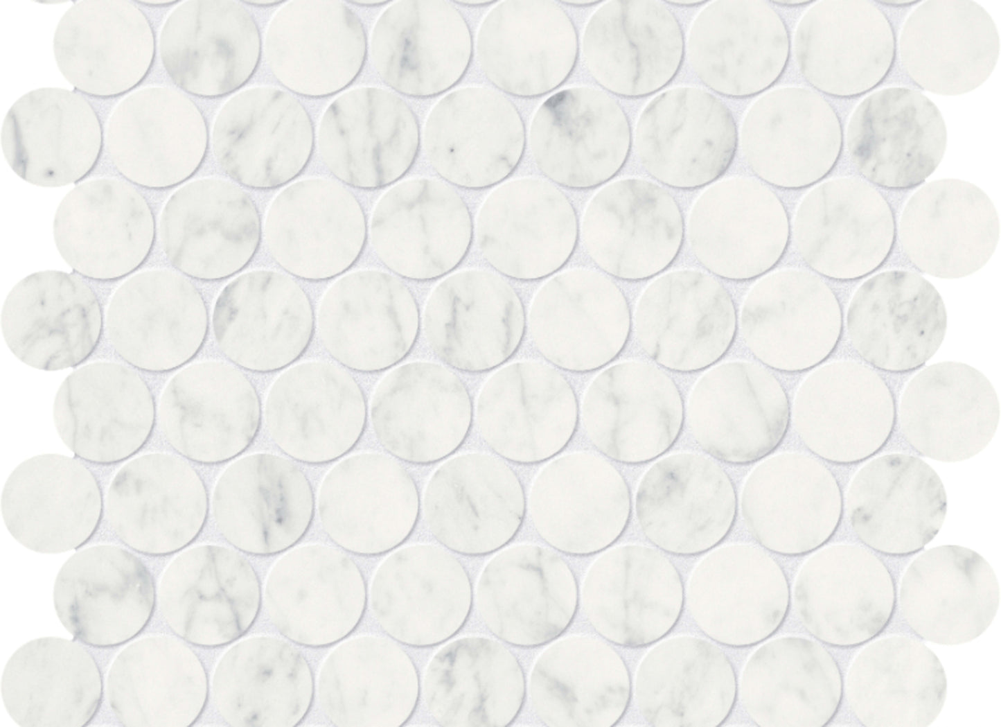 Eterna Bianco in Penny Round Mosaic Polished