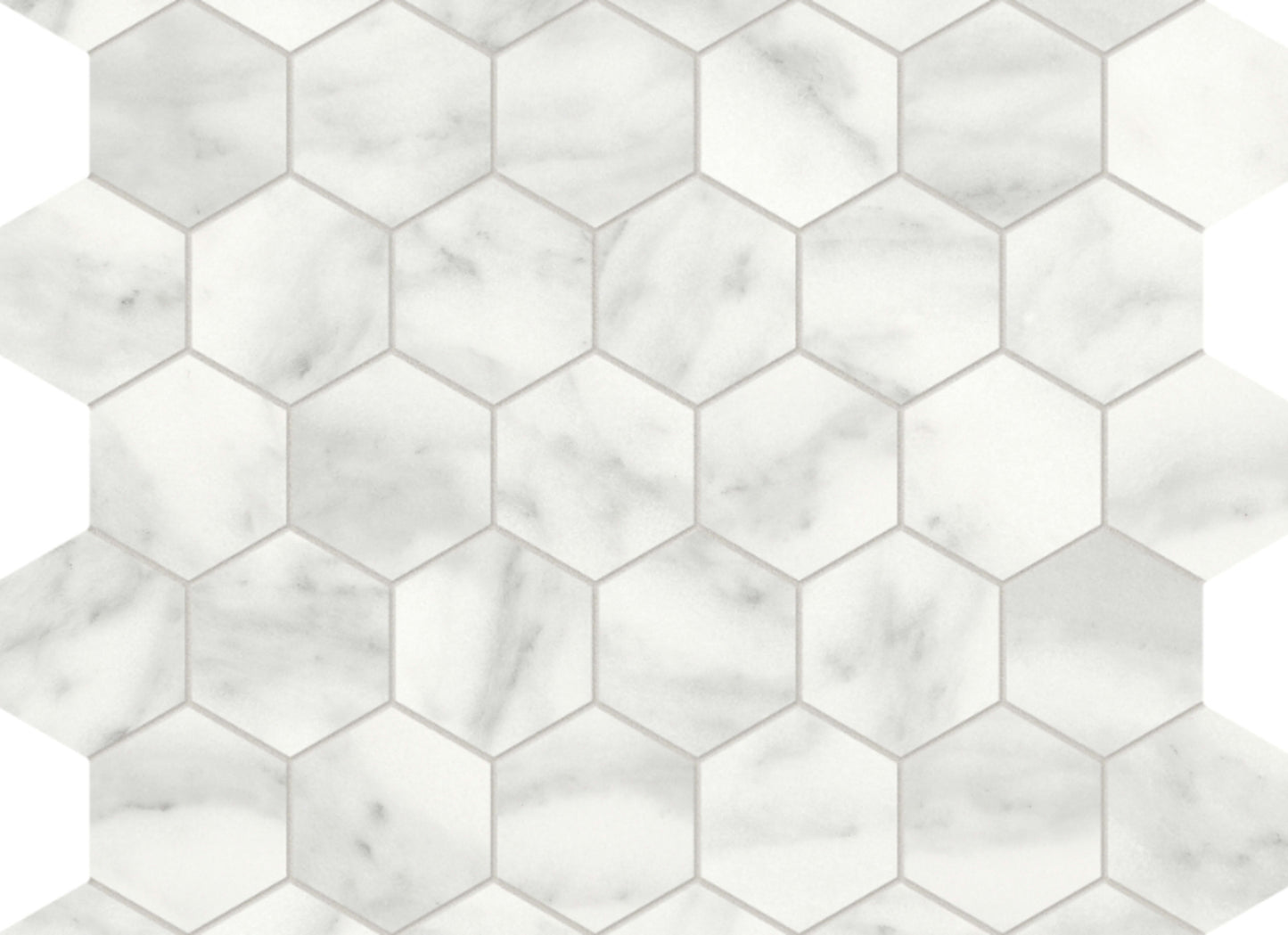 Cromo Bianco in Hexagon Mosaic Honed