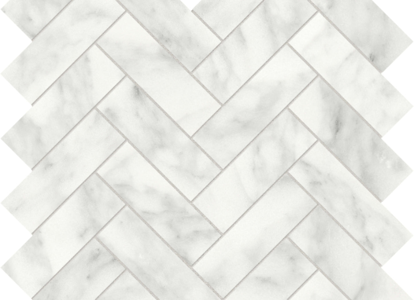Cromo Bianco in Herringbone Mosaic Honed