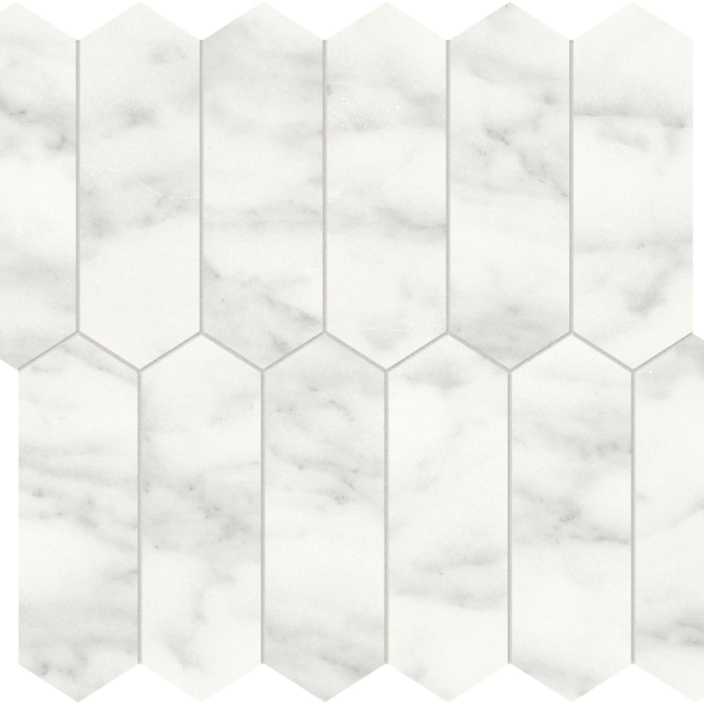 Cromo Bianco in Picket Mosaic Honed Natural Stone