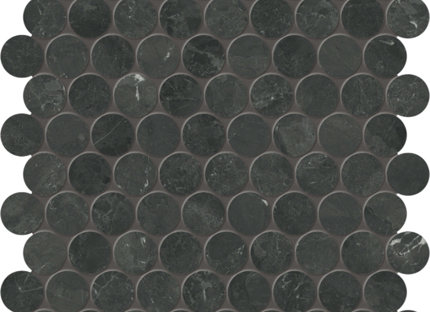 Galaxia Nero in Penny Round Mosaic Polished