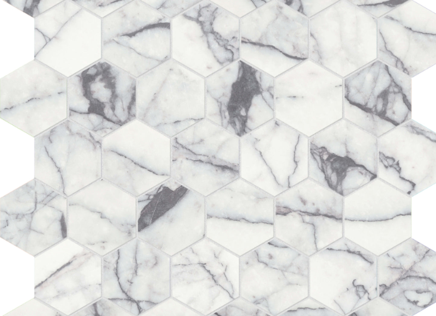 Lilac Volta in Hexagon Mosaic Honed