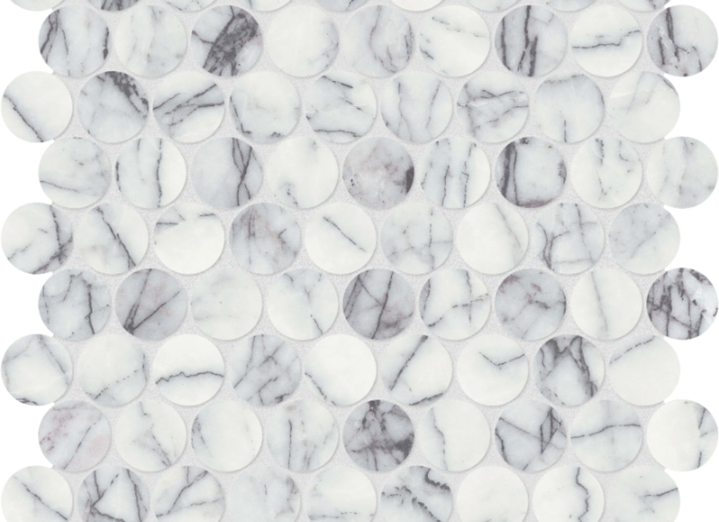 Lilac Volta in Penny Round Mosaic Honed
