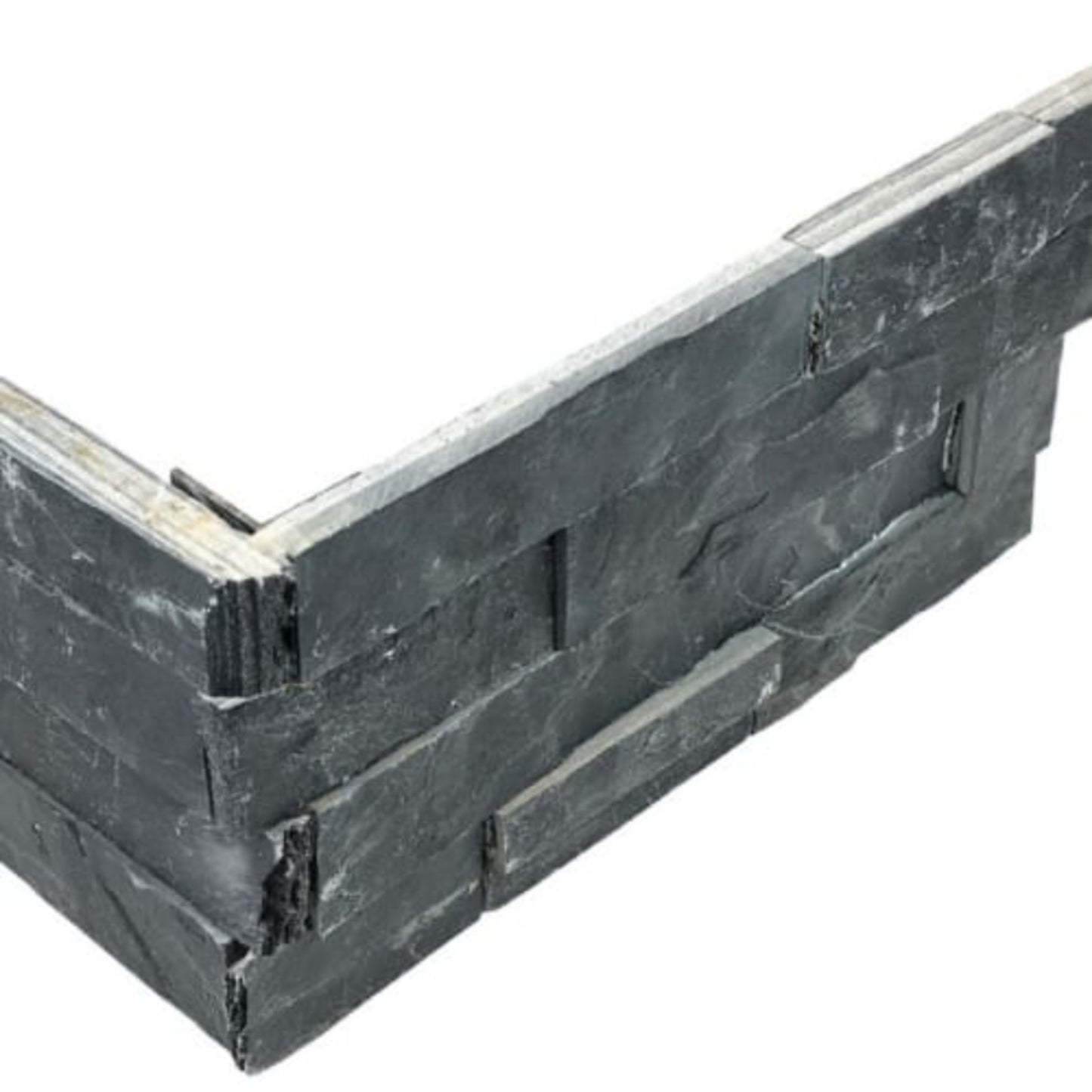 Ledger Stone in Carbon 6x18 Assembled Corner Natural Stone