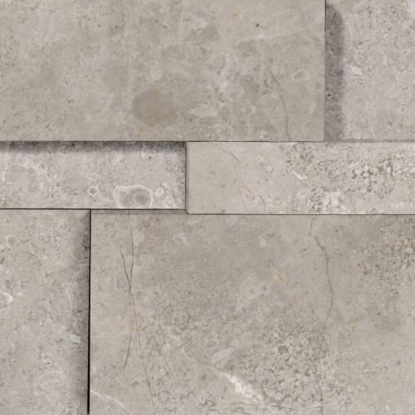 Splitface & Cubics in Ritz Gray 6x24 Cubic Wall Panels Honed Natural Stone