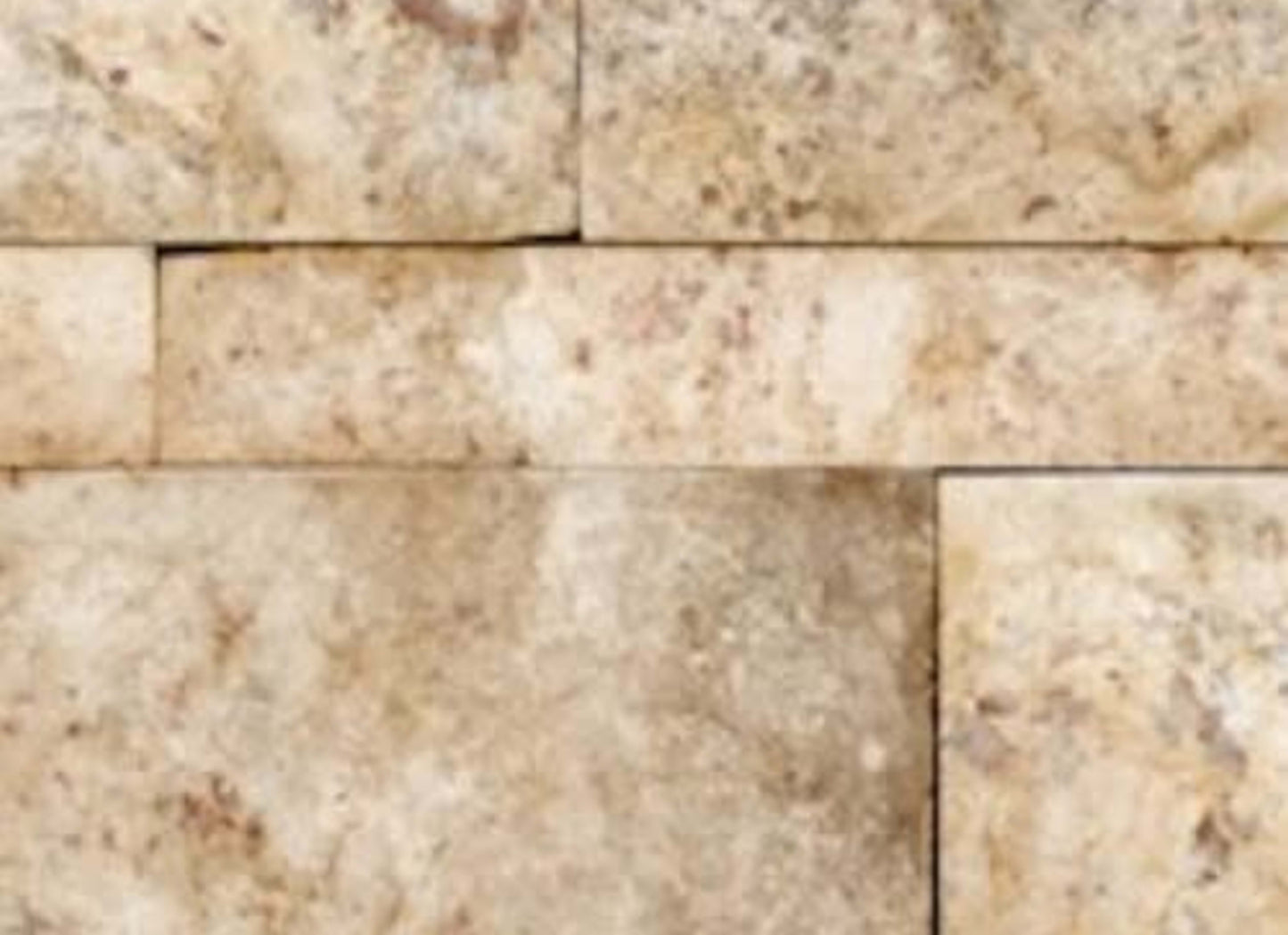 Splitface & Cubics in Picasso Travertine 6x24 Split Face Wall Panels