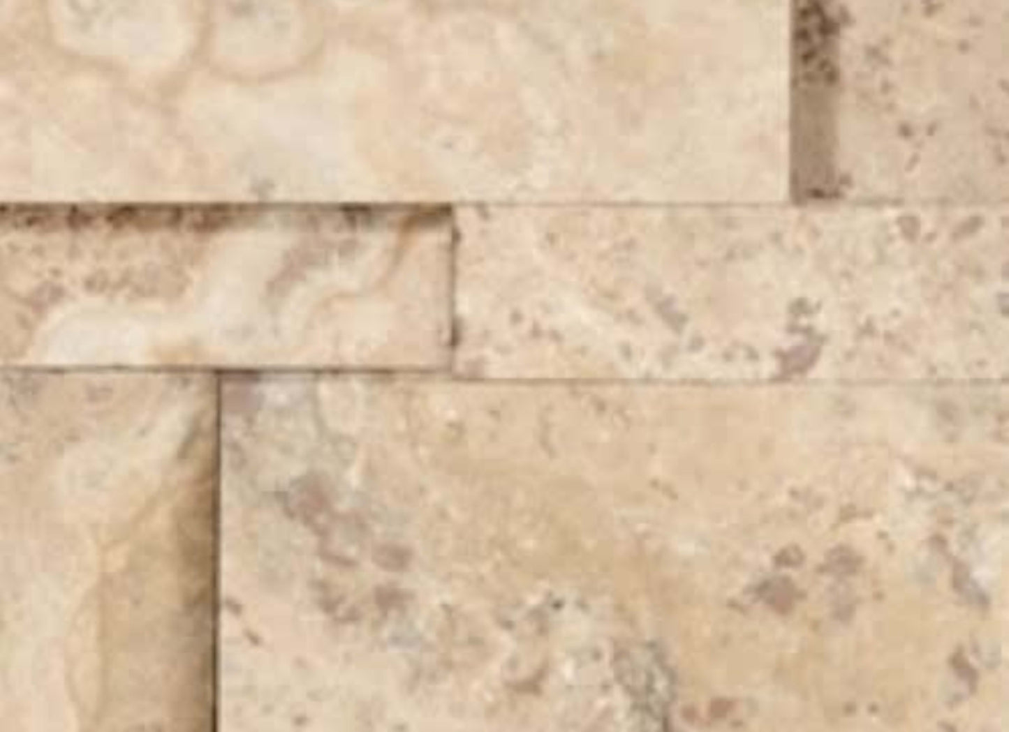 Splitface & Cubics in Picasso Travertine 6x24 Cubic Wall Panels Honed