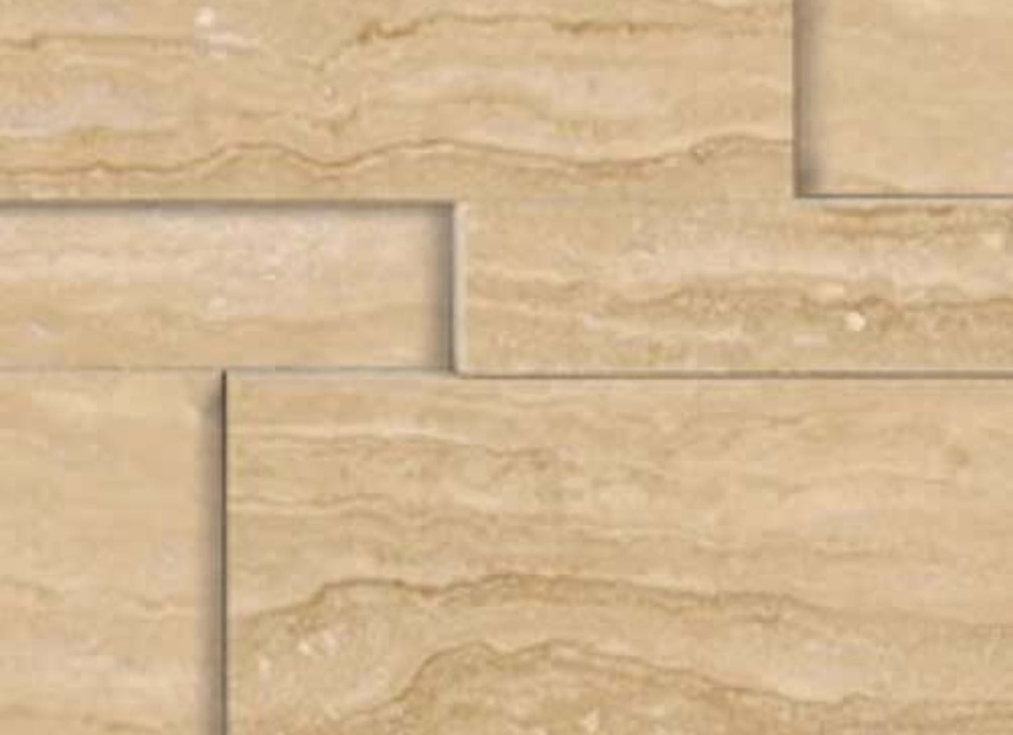 Splitface & Cubics in Siena Avorio Veincut 6x24 Cubic Wall Panels Honed