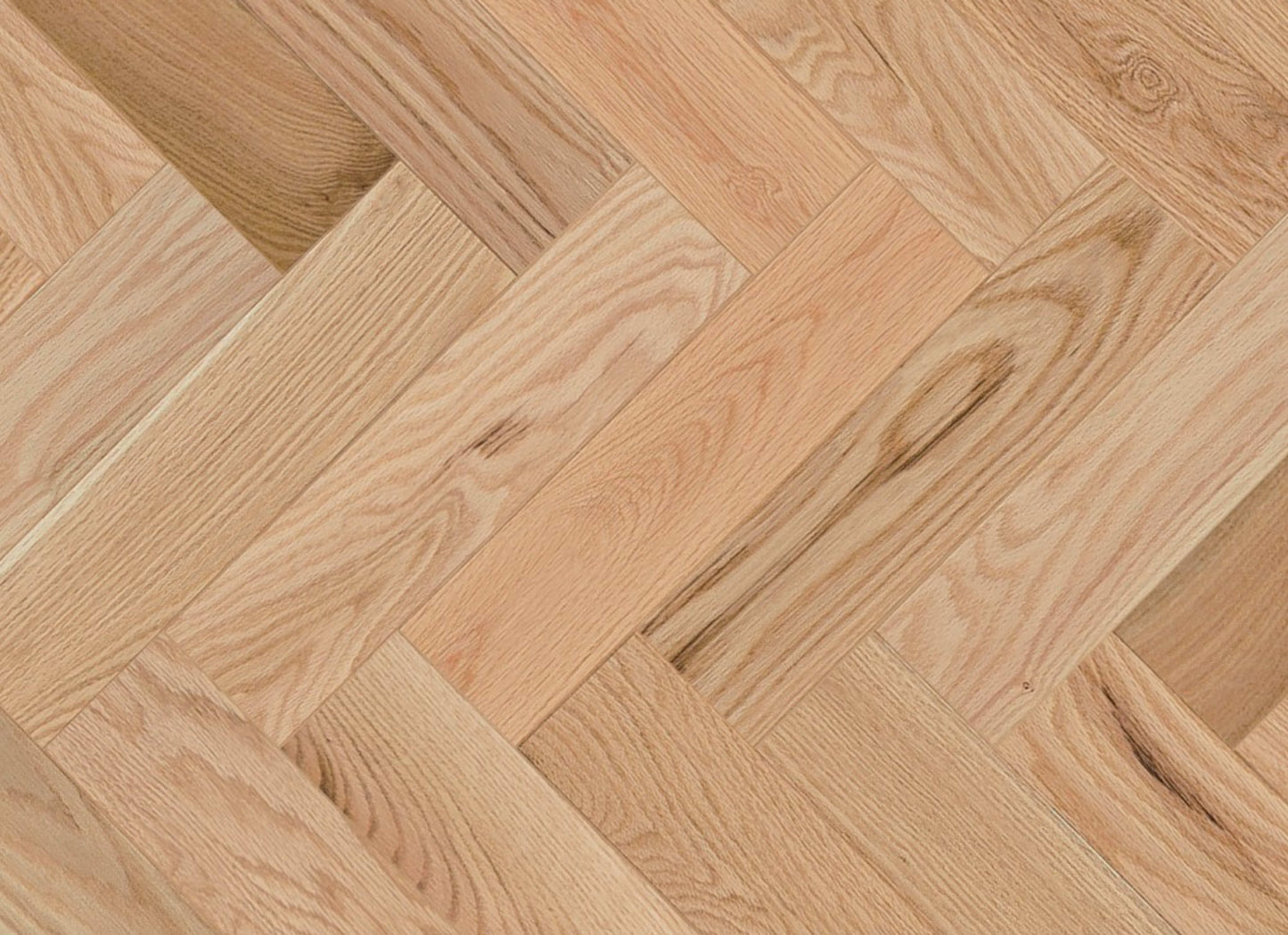 Natural - Duramatt in Red Oak - 5" Exclusive Brushed Herringbone