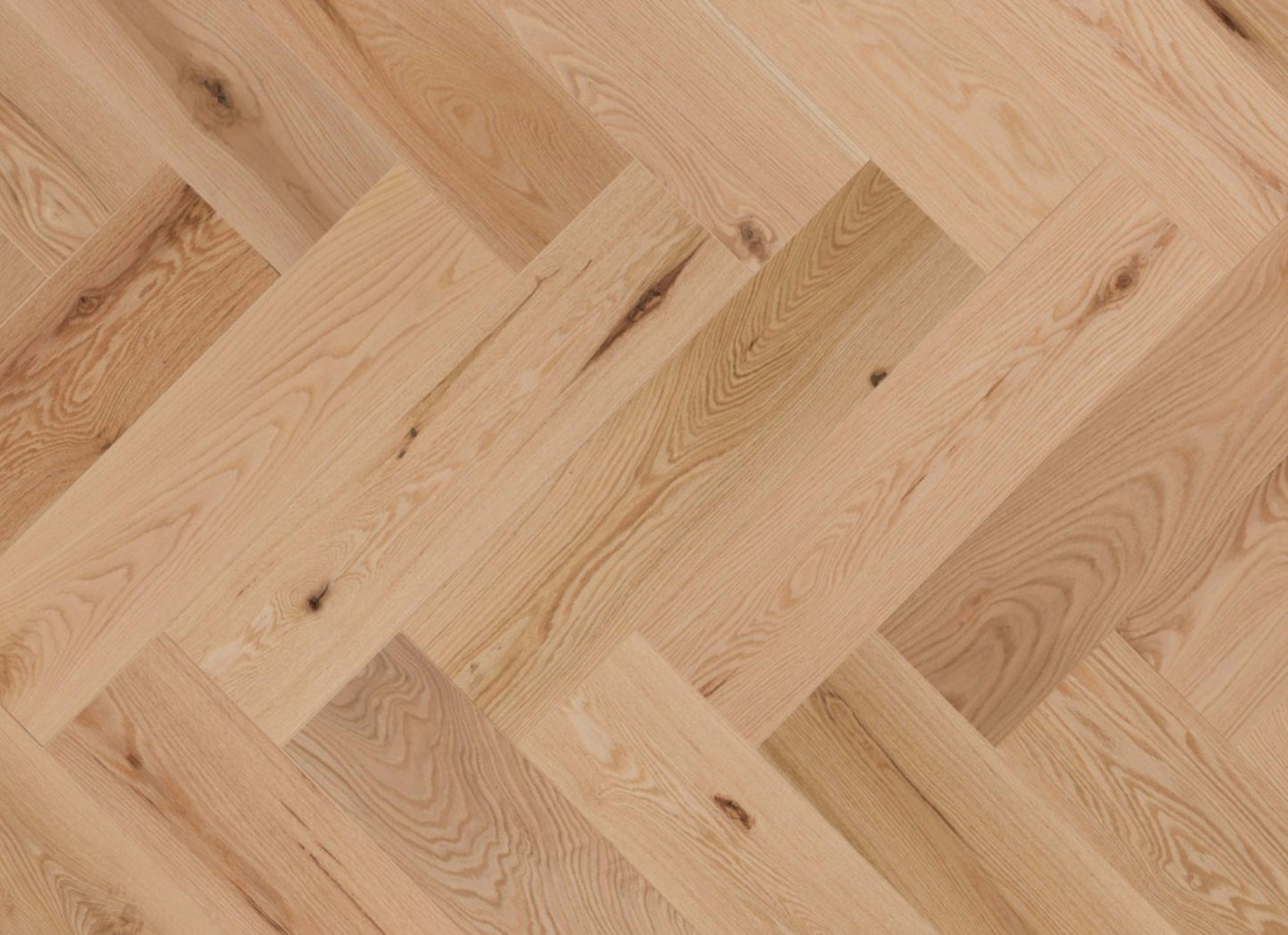 Natural - Duramatt in Red Oak - 5" Character Brushed Herringbone