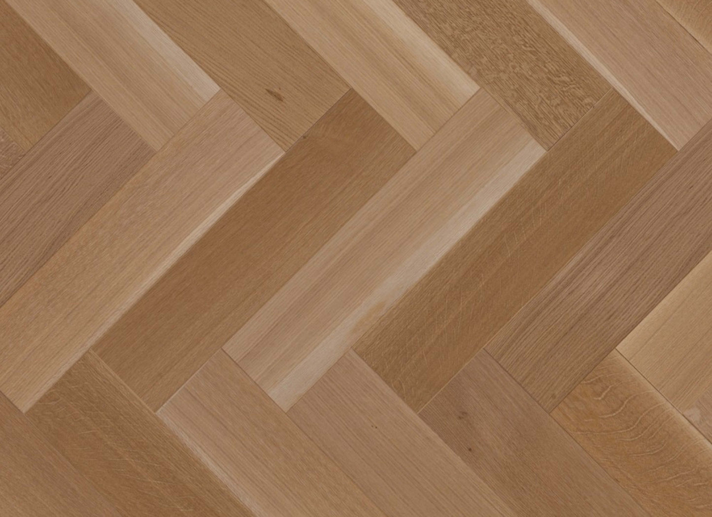 Natural - Duramatt in White Oak - 5" R&Q Exclusive Brushed Herringbone