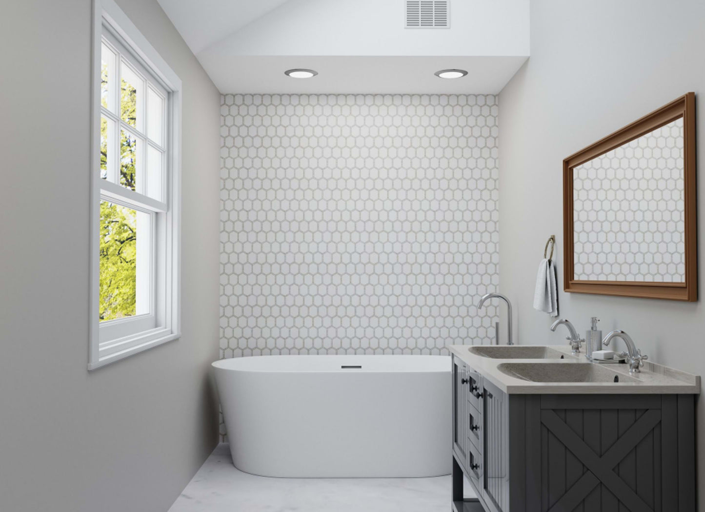 The Finish Line in Jeweled Hex Pale Beige