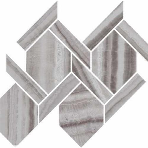 Onyx in Silver Natural - Rope Mosaic Tile
