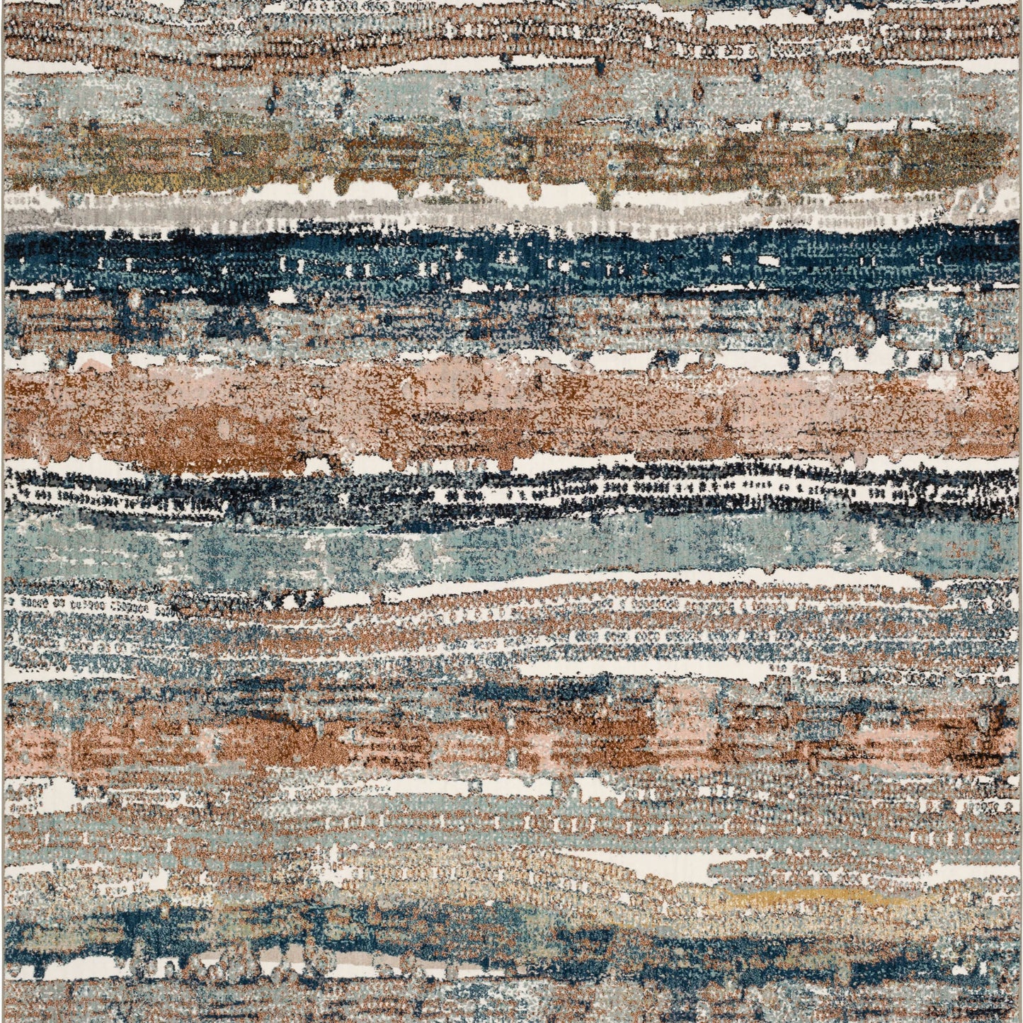 Epiphany Colorful Waves in Robin's Egg Blue Area Rugs