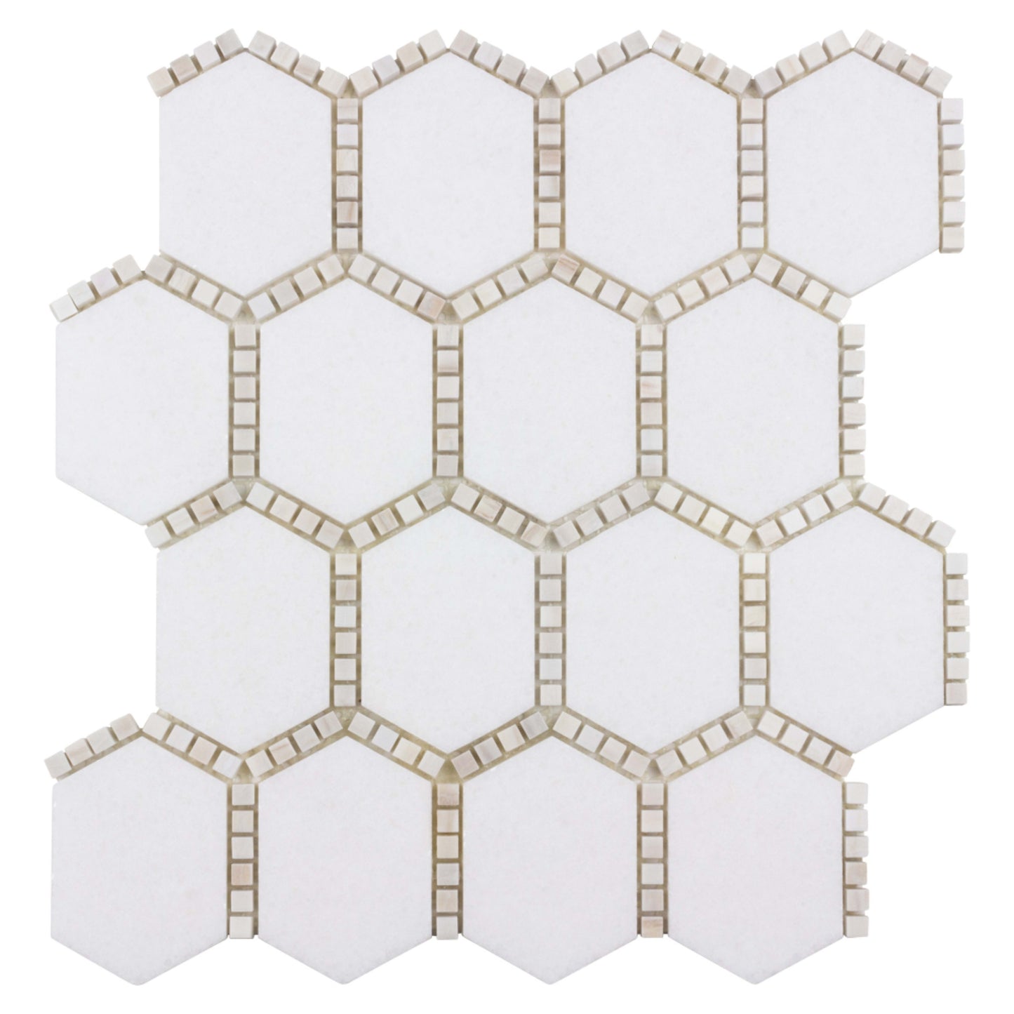 The Finish Line in Jeweled Hex Pale Beige Natural Stone