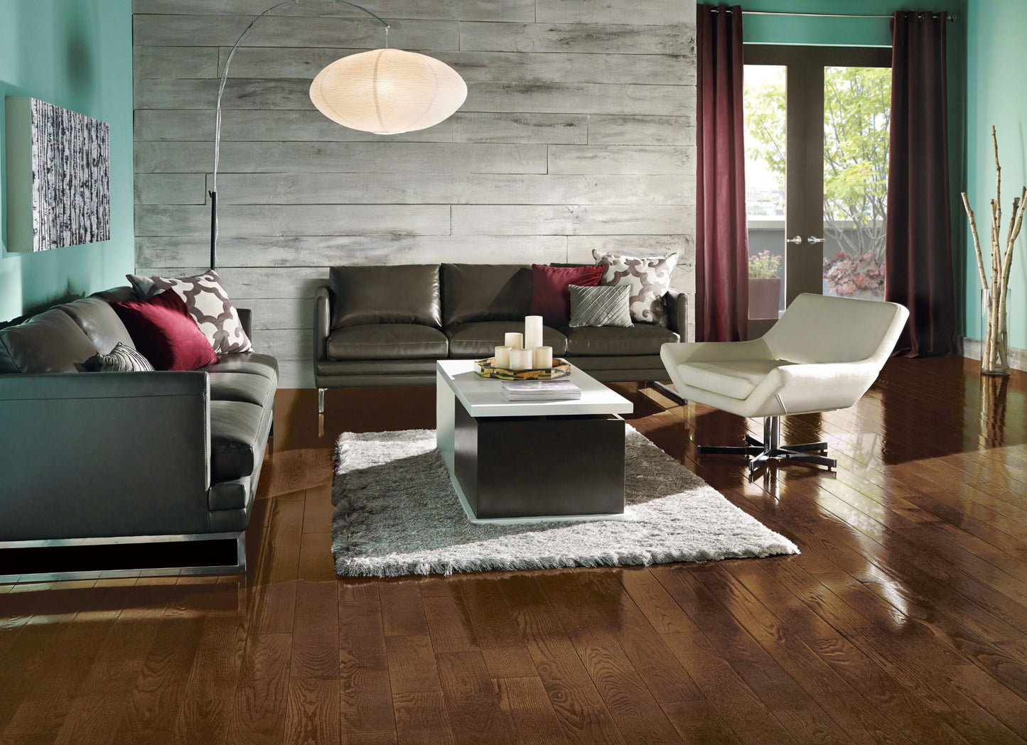 Prime Harvest Red Oak Solid in Forest Brown 5" - High Gloss
